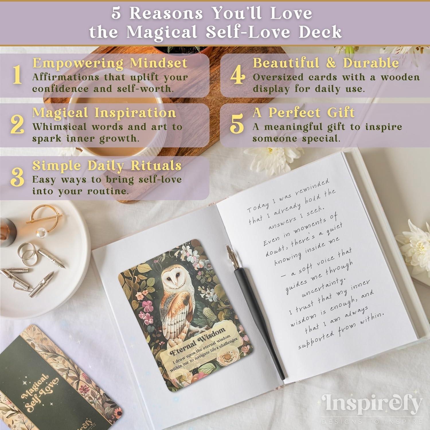 Tarjetas de Afirmación de Amor Propio Inspirefy - 50 Tarjetas Ilustradas