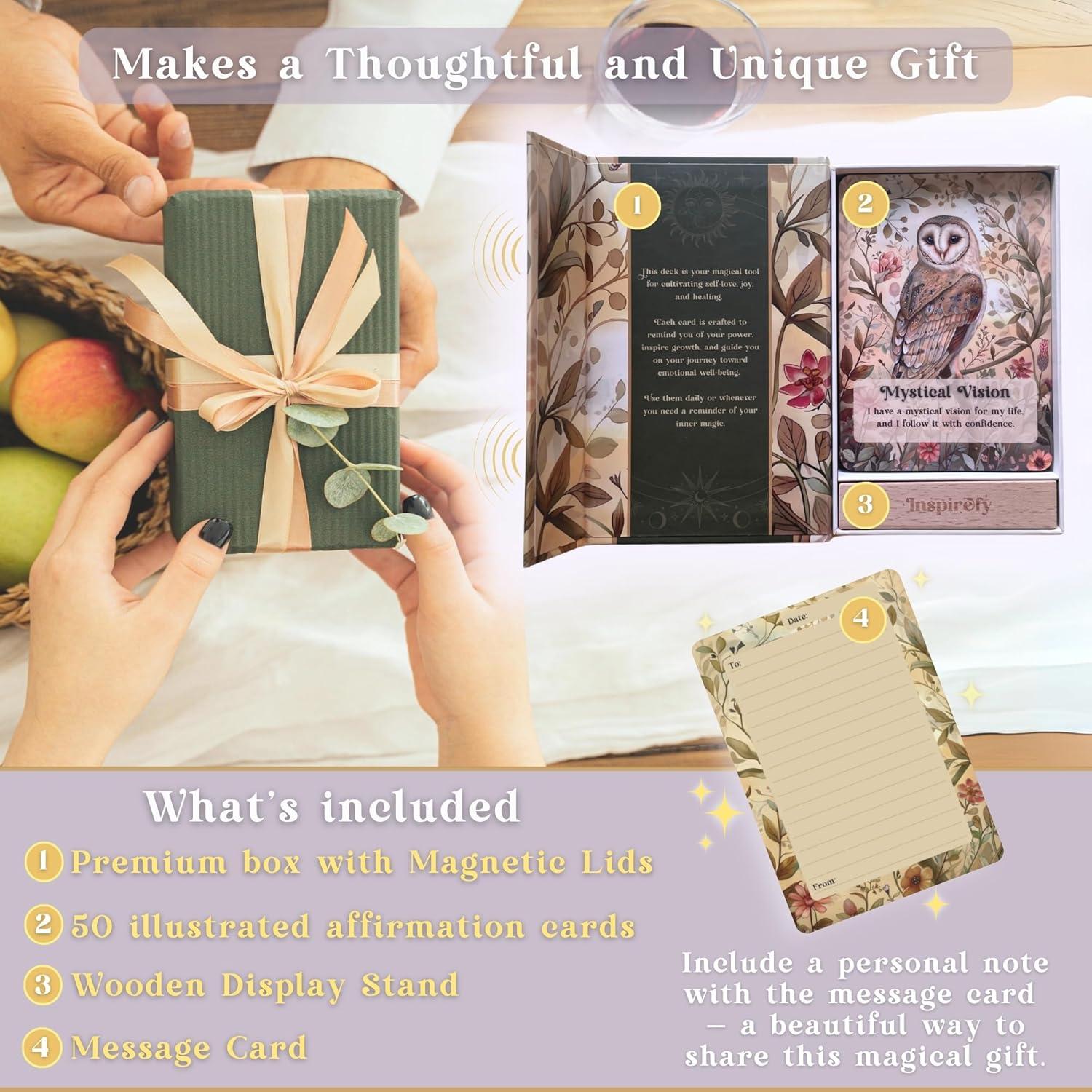 Tarjetas de Afirmación de Amor Propio Inspirefy - 50 Tarjetas Ilustradas