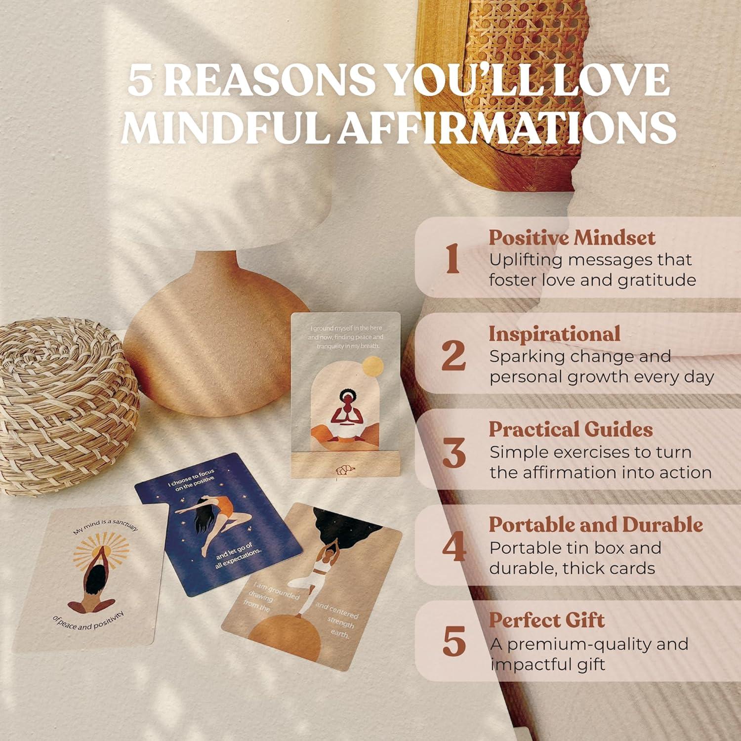 Tarjetas de Afirmaciones Positivas MindMint - 50 Tarjetas de Meditación