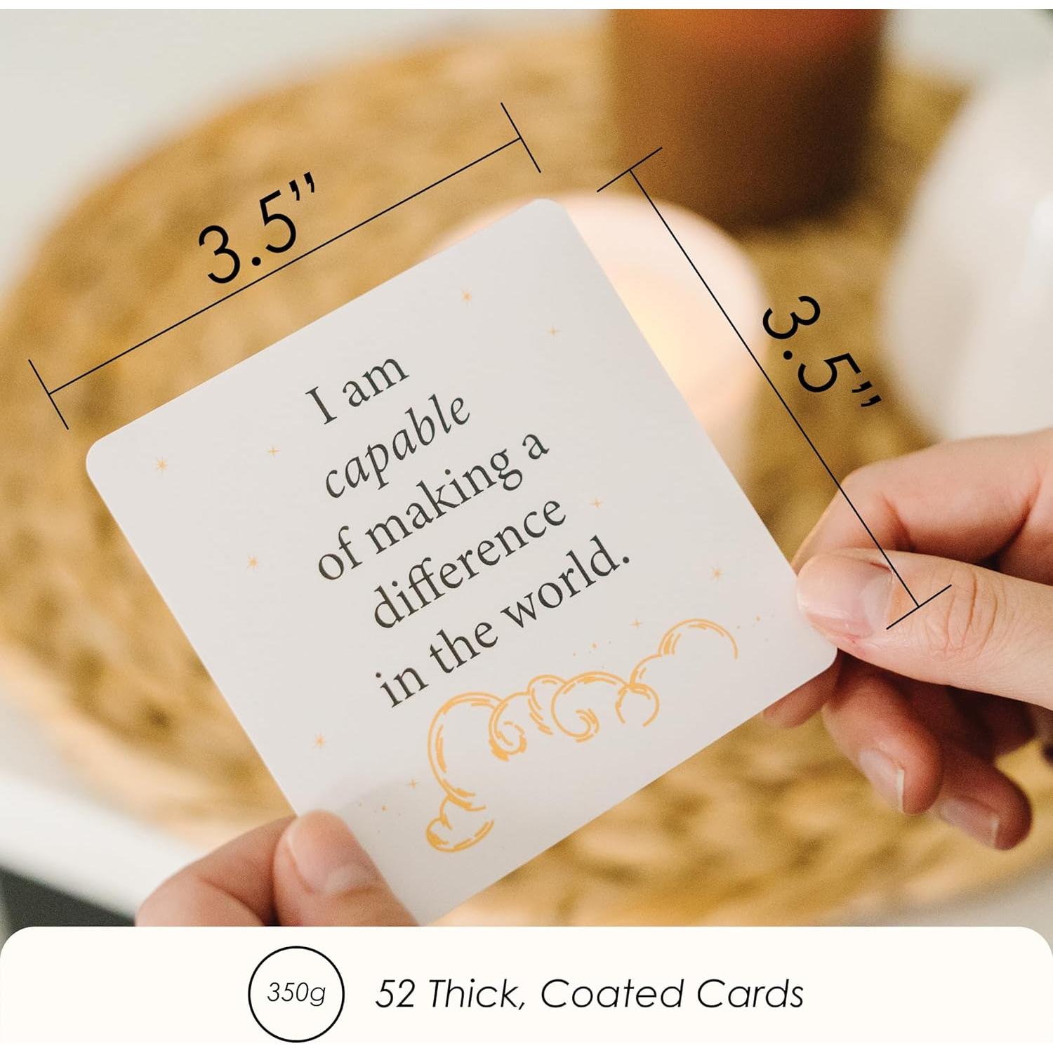 Tarjetas de Afirmación Positiva Rennie y Sage - 52 Tarjetas con Soporte de Madera