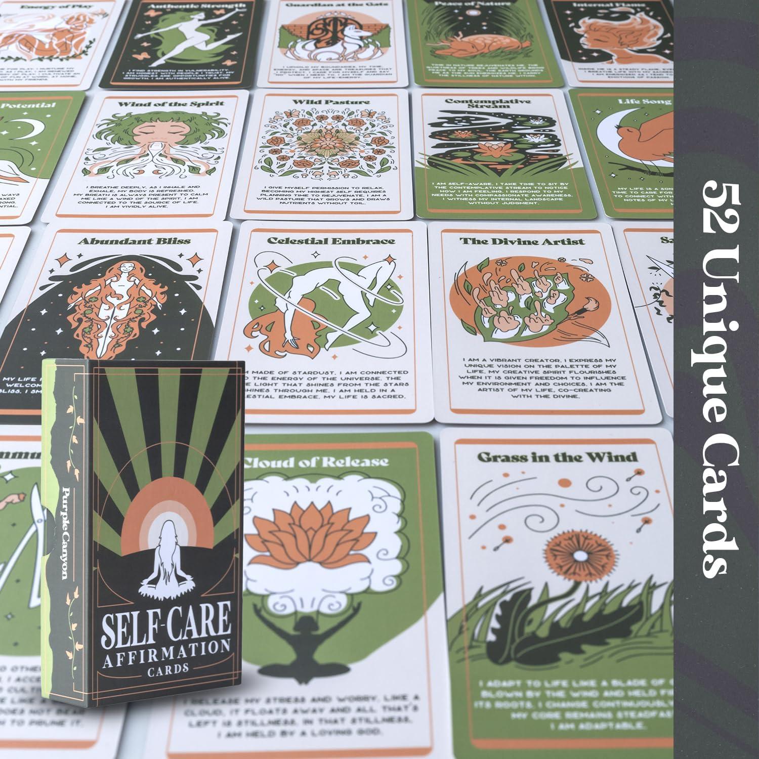 Cartas de Afirmación de Cuidado Personal Purple Canyon - 52 Cartas