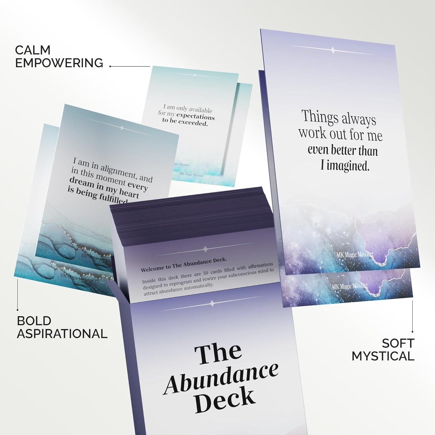 Tarjetas de Afirmaciones Positivas MK Magic Mindset - 50 Unidades