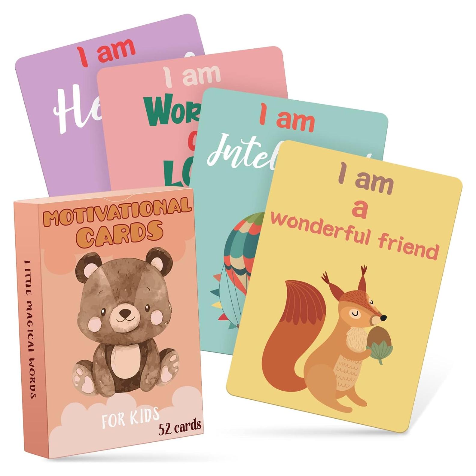 Juego de 52 Tarjetas de Afirmación Geyee para Niños 8.89x6.35 cm