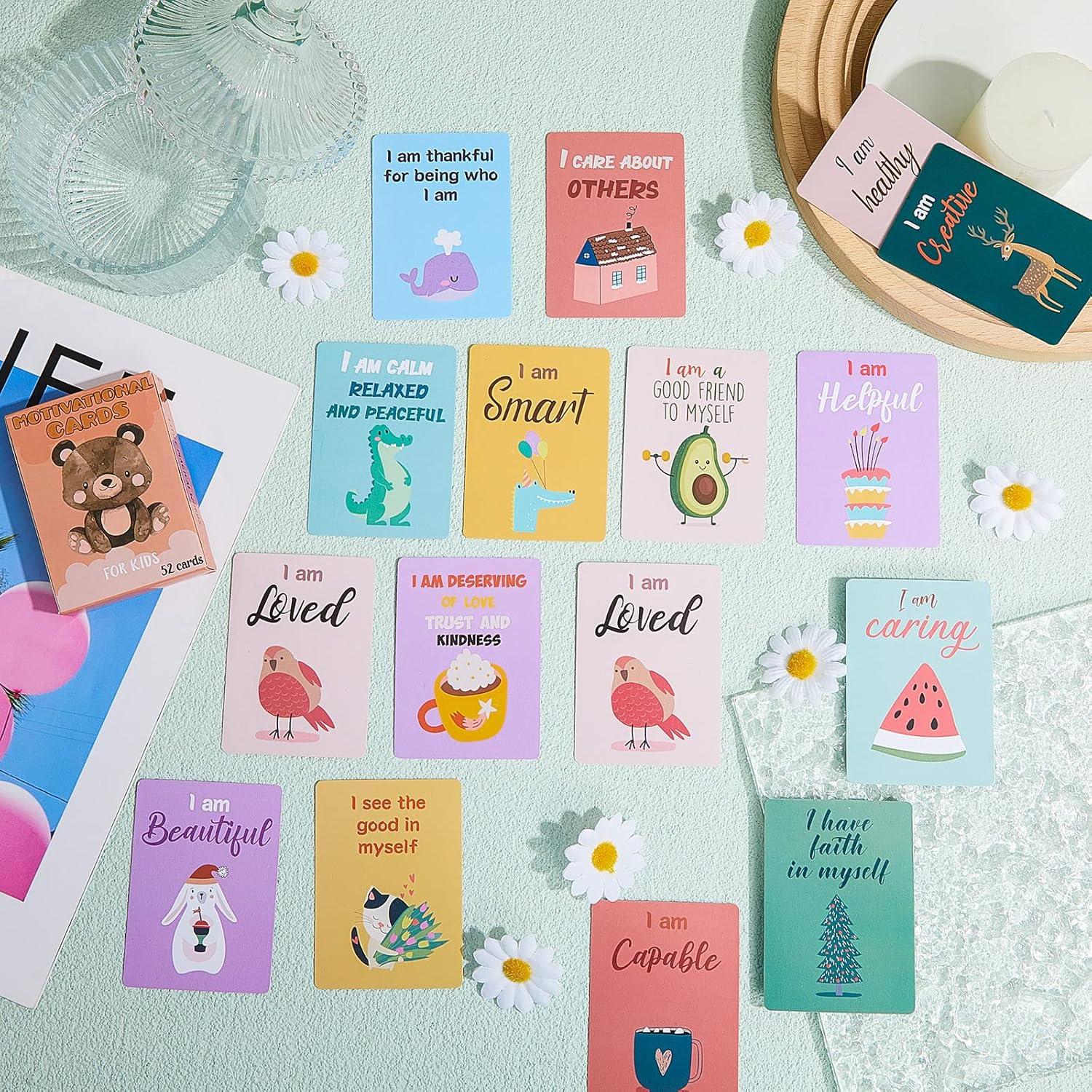 Juego de 52 Tarjetas de Afirmación Geyee para Niños 8.89x6.35 cm