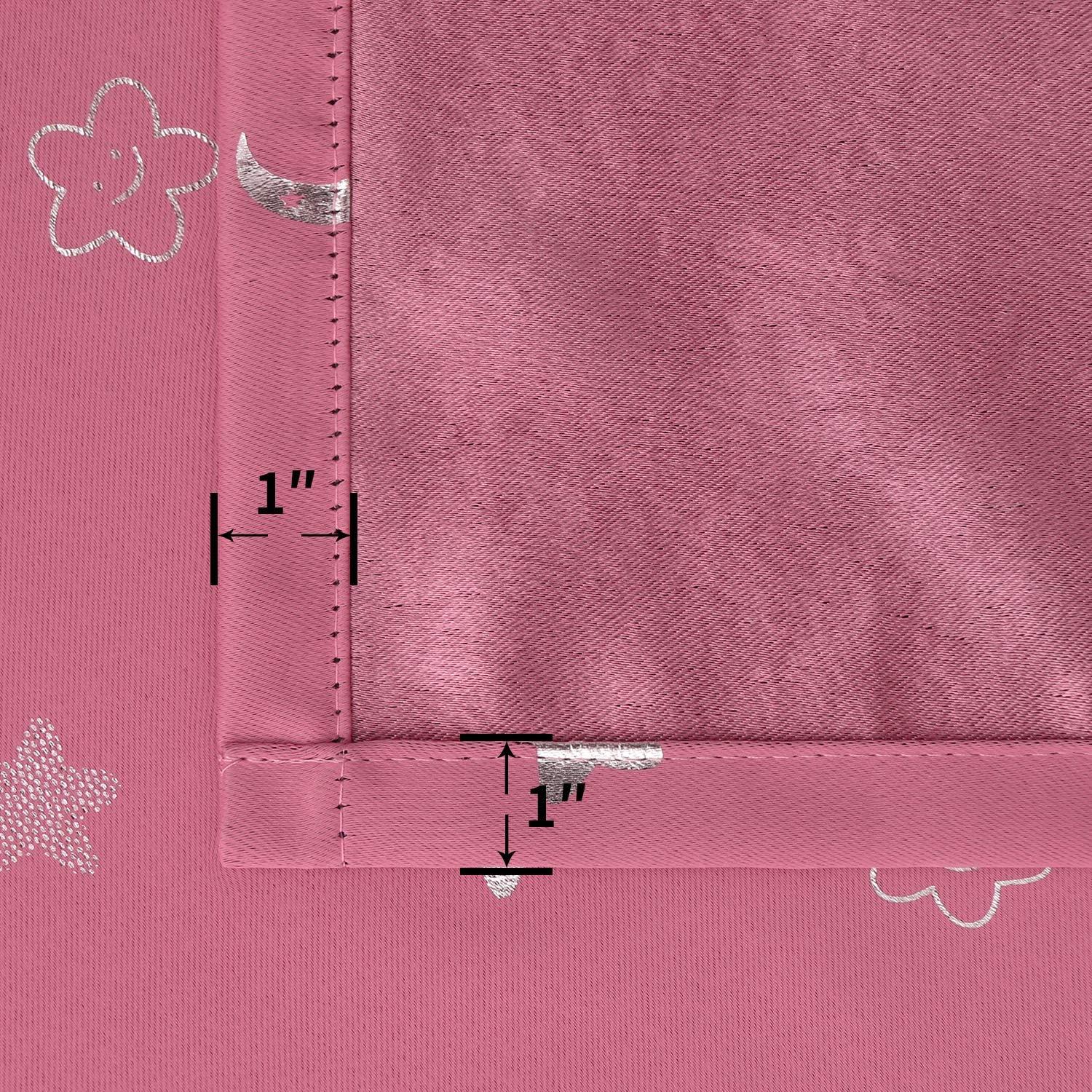 Cortinas Rosadas BGment 42x115 cm para Niñas, 2 Paneles