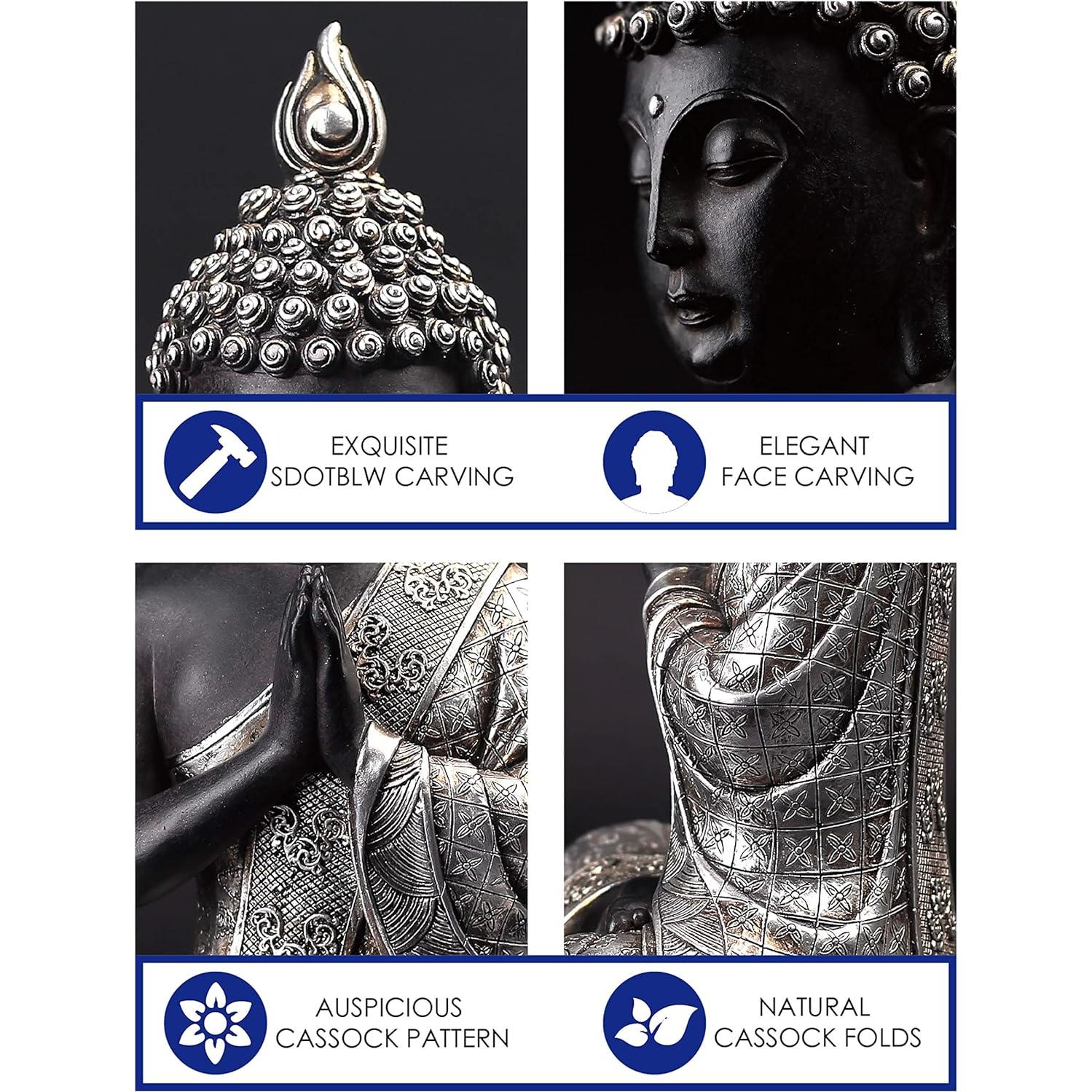 Estatua de Buda Meditando JORAE 24.1 cm Resina Decorativa