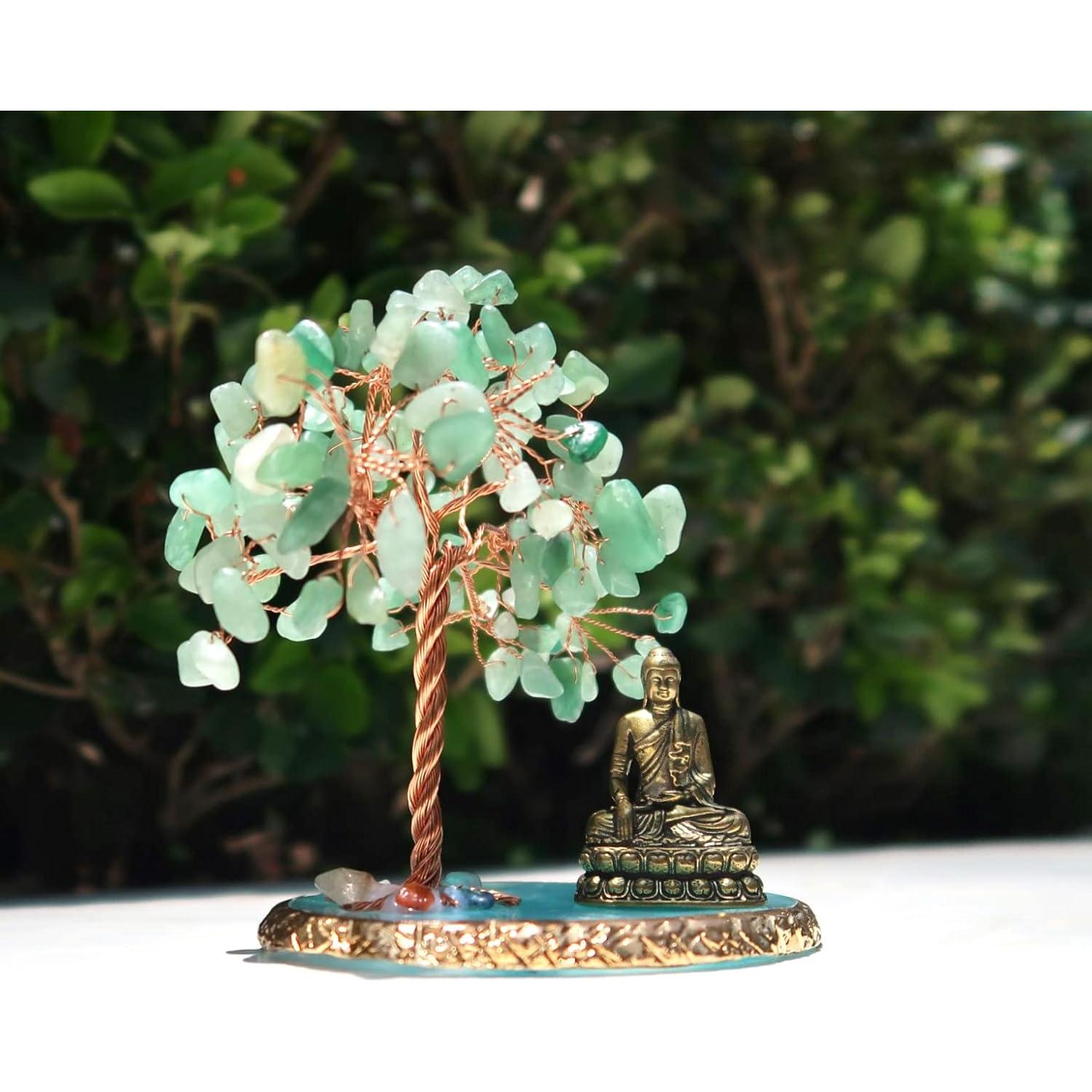 Estatua de Buda con Árbol de Cristales Sanadores 10cm