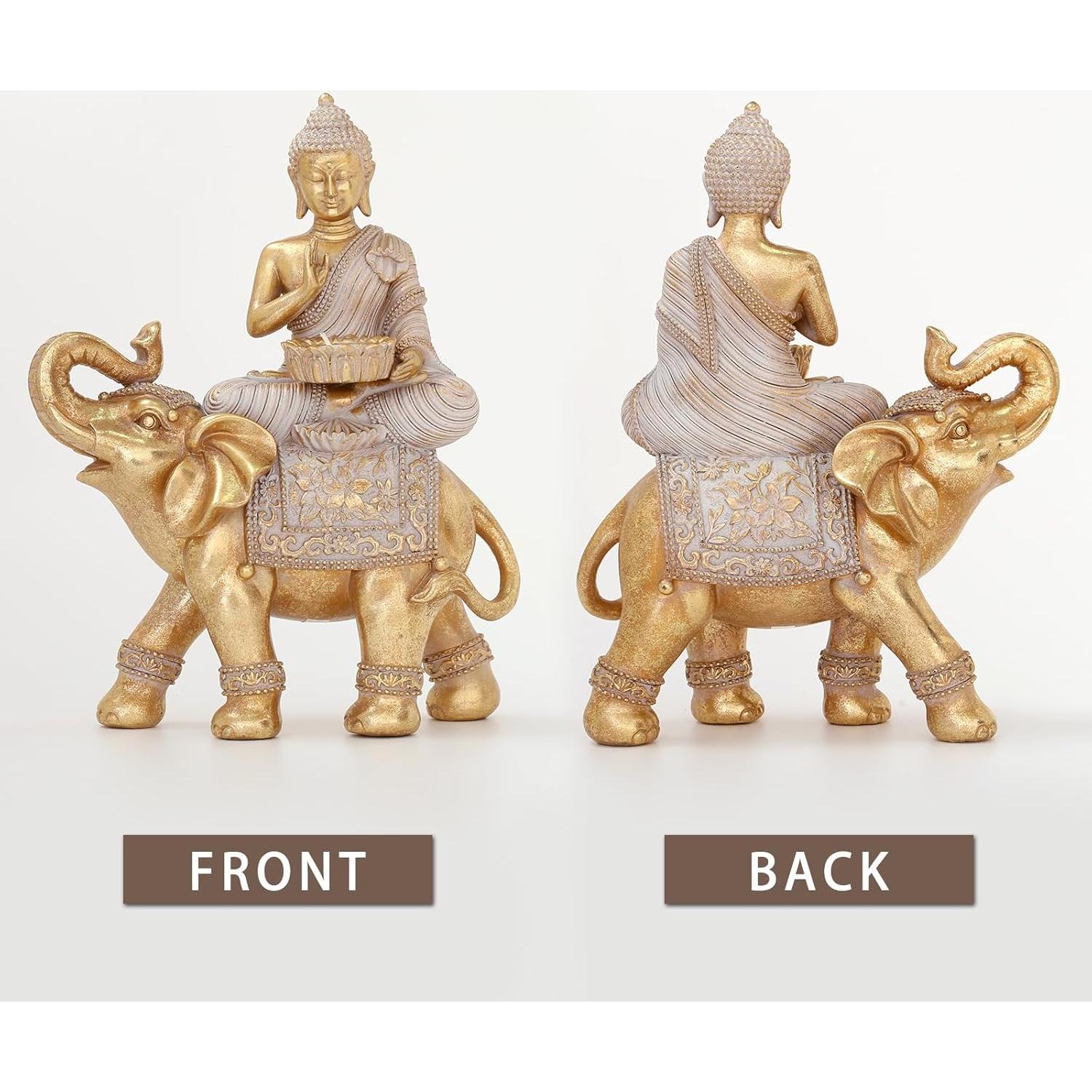 Estatua de Buda Dorada para Decoración Zen 22.5x10.5x29.2cm