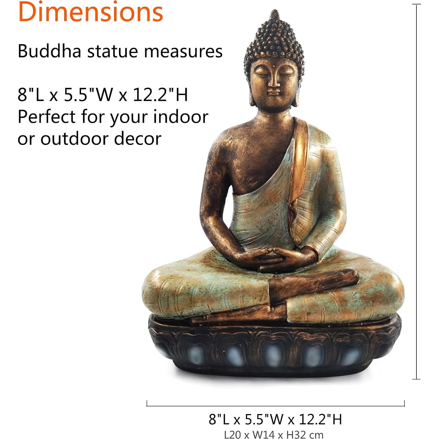 Estatua de Buda de Meditación 33 cm Angel Shine Decoración Zen