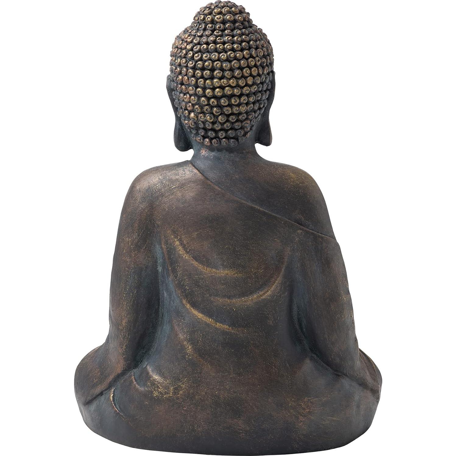 Estatua de Buda Meditador Glitzhome 48 cm Bronce Antiguo