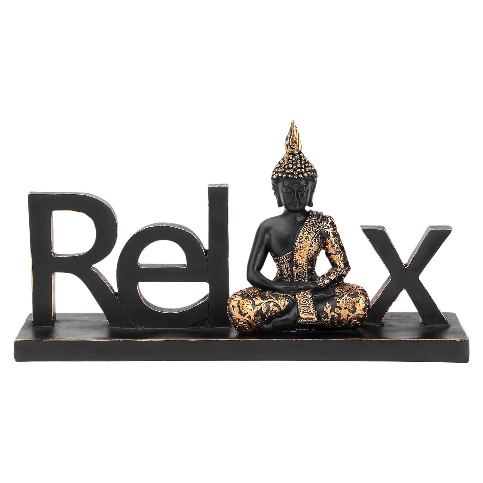 Estatua de Buda Smadeer Relajación 13.5x26.2 cm Resina