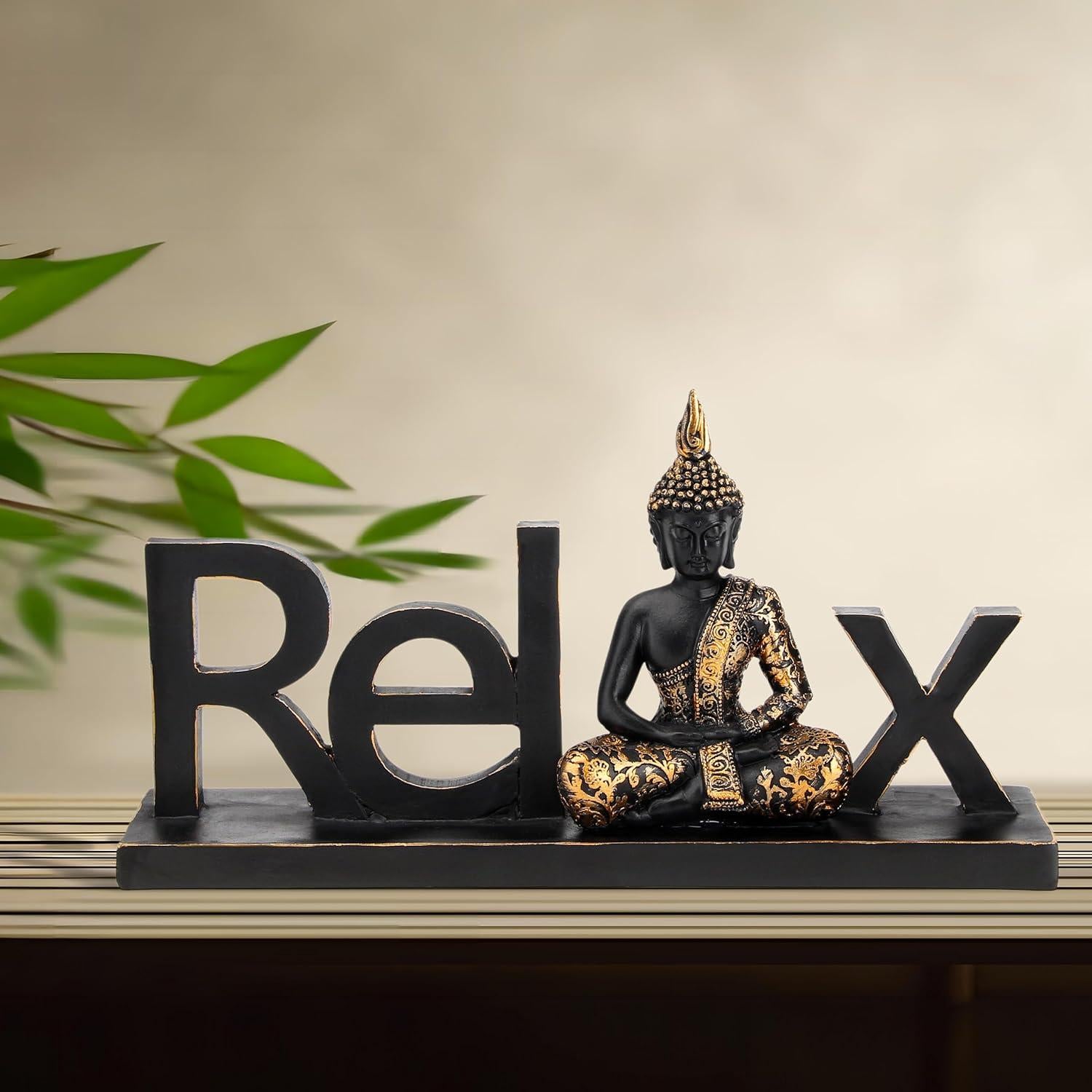 Estatua de Buda Smadeer Relajación 13.5x26.2 cm Resina