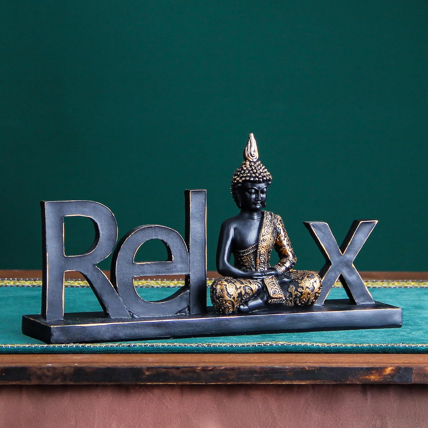 Estatua de Buda Smadeer Relajación 13.5x26.2 cm Resina