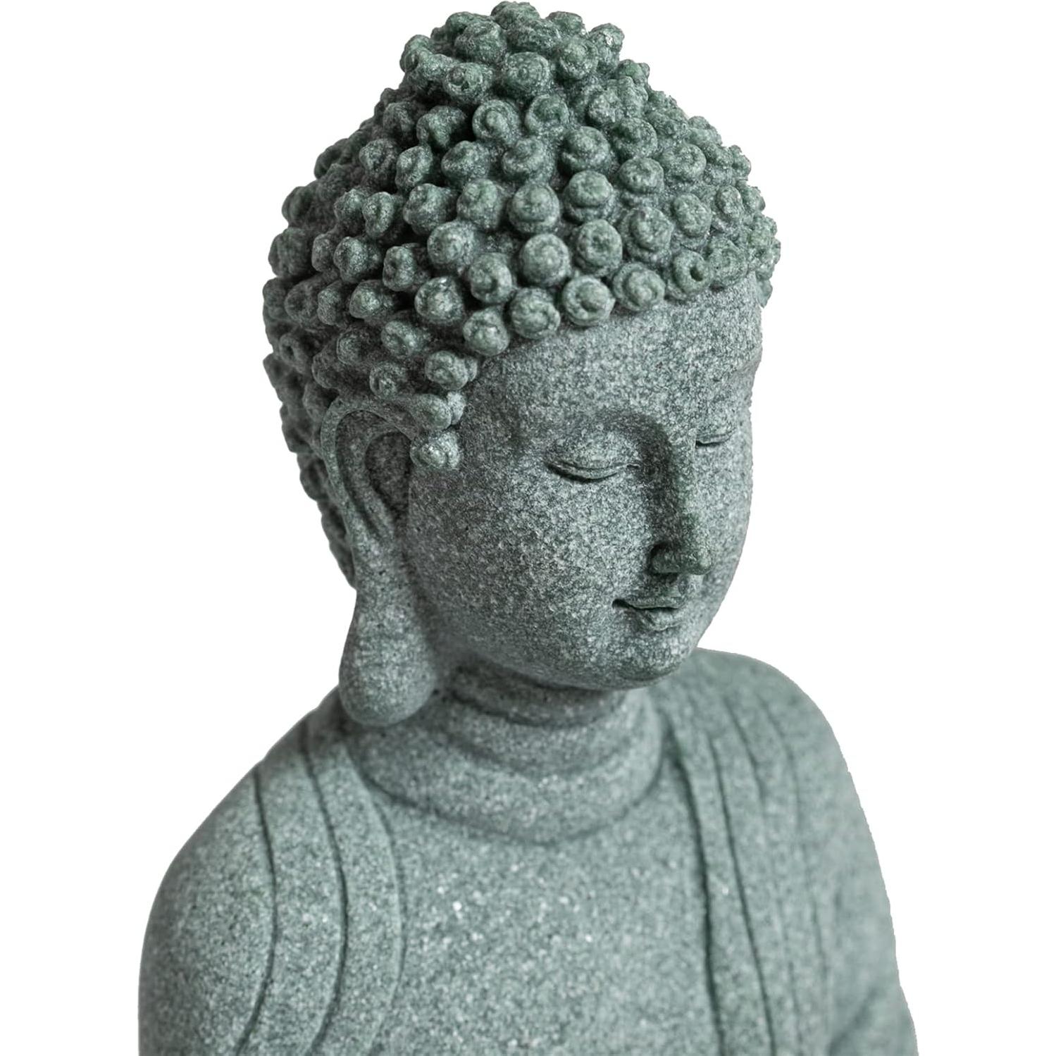 Estatua de Buda Meditador Hecha a Mano en Piedra 14cm