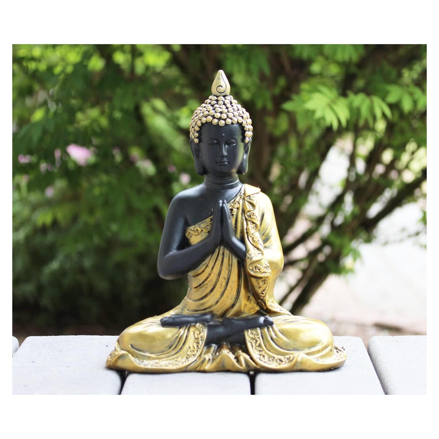 Estatua de Buda Meditador Seraphic Dorada 33 cm para Decoración