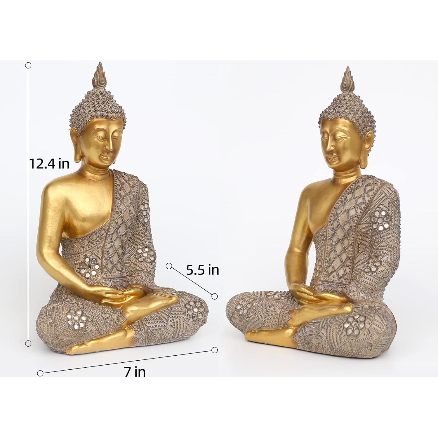 Estatua de Buda Dorada 33 cm - Decoración Zen para Hogar
