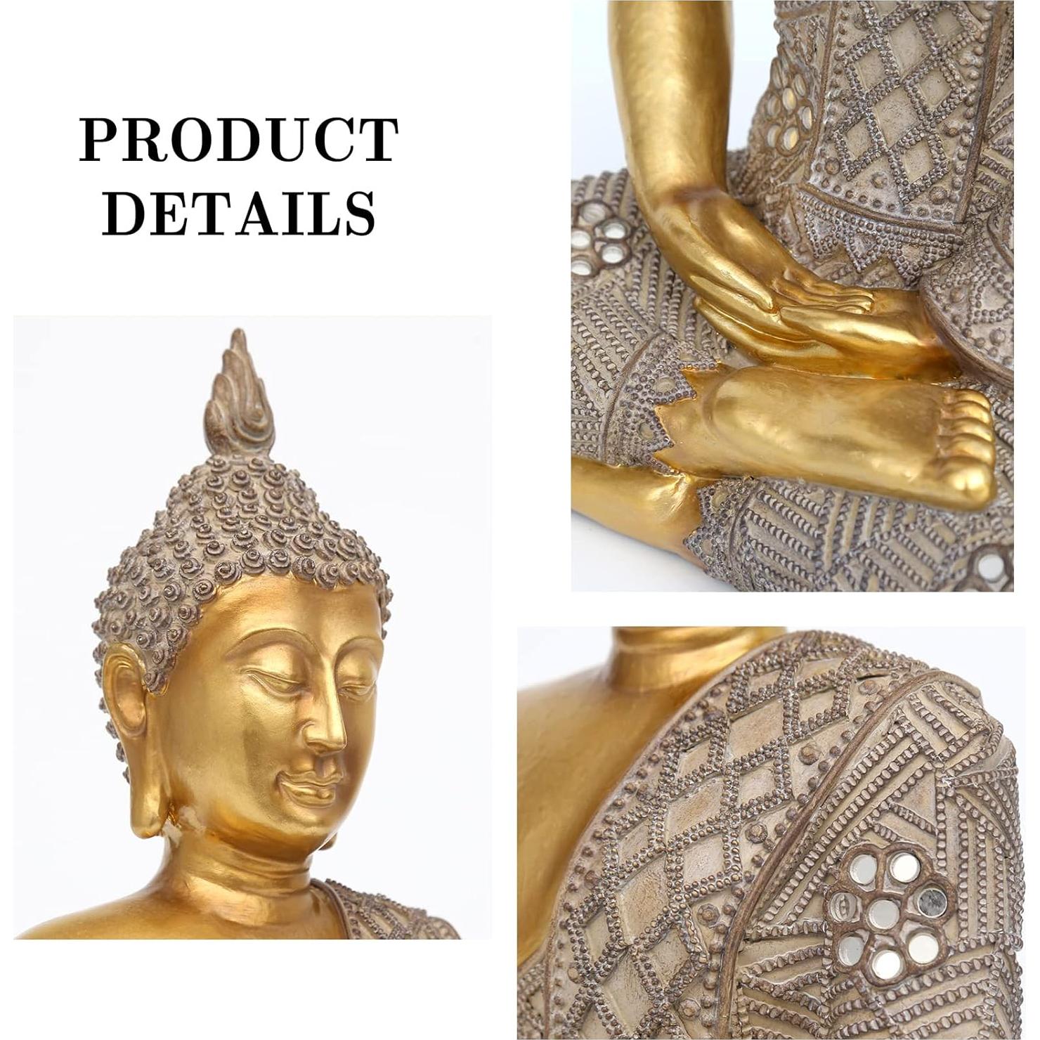 Estatua de Buda Dorada 33 cm - Decoración Zen para Hogar