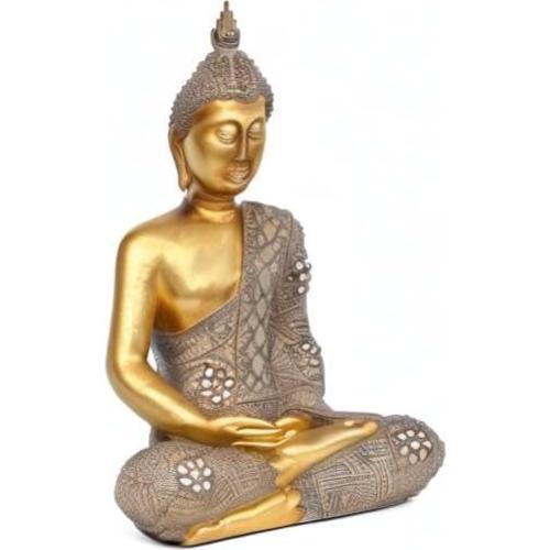 Estatua de Buda Dorada 33 cm - Decoración Zen para Hogar