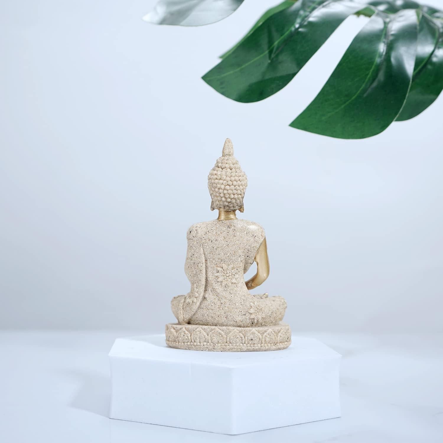 Estatua de Buda Meditativa HYFAN 10.9 cm Oro 4 Decoración