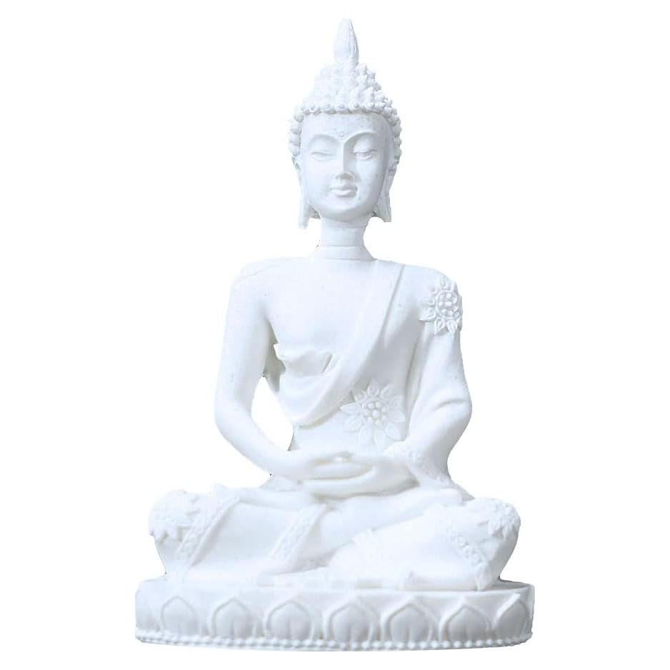 Estatua de Buda Mini YOUFINE Blanca 11 cm para Meditación