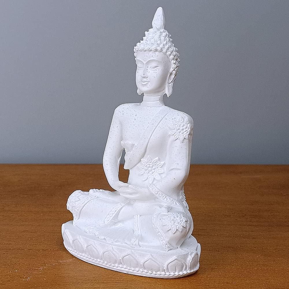 Estatua de Buda Mini YOUFINE Blanca 11 cm para Meditación
