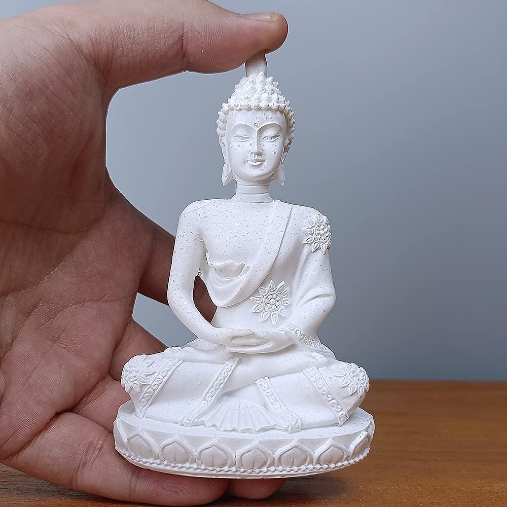 Estatua de Buda Mini YOUFINE Blanca 11 cm para Meditación