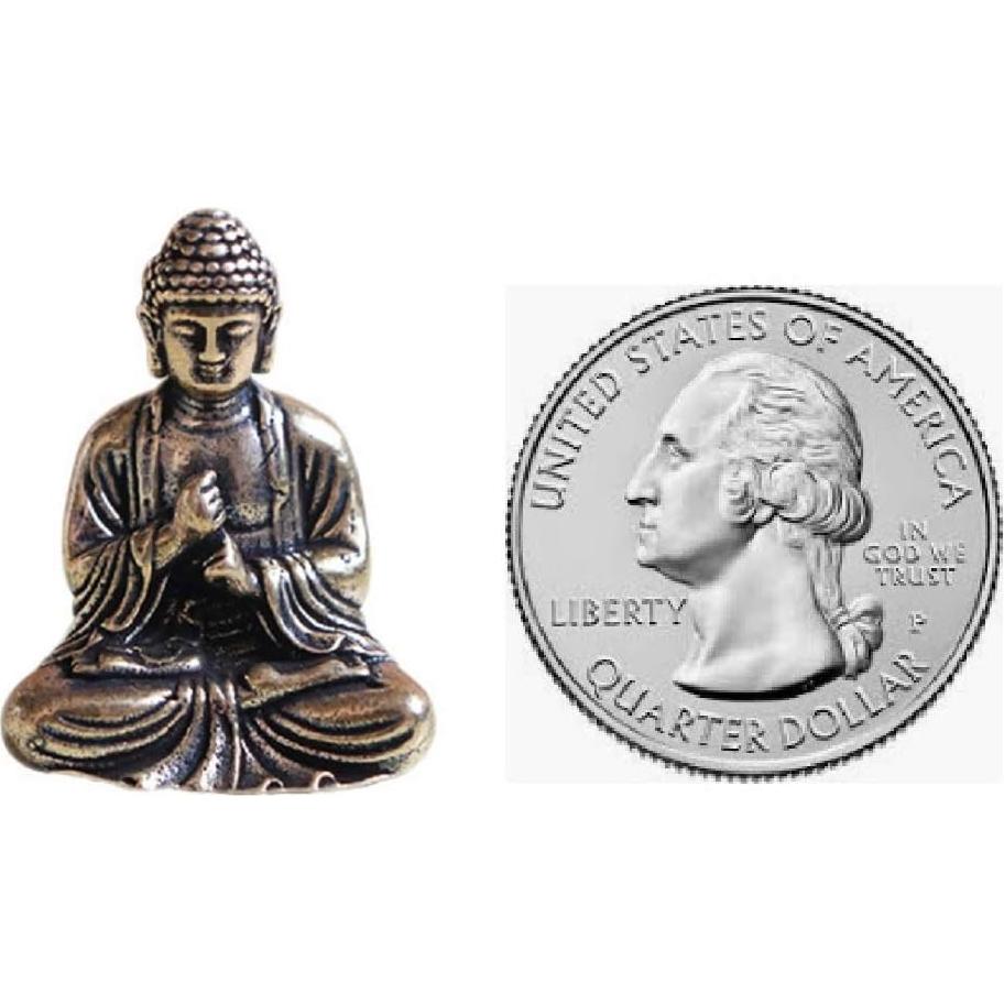 Estatua Mini Buda DMtse de Latón 5.08x6.1x7.11 cm Meditación