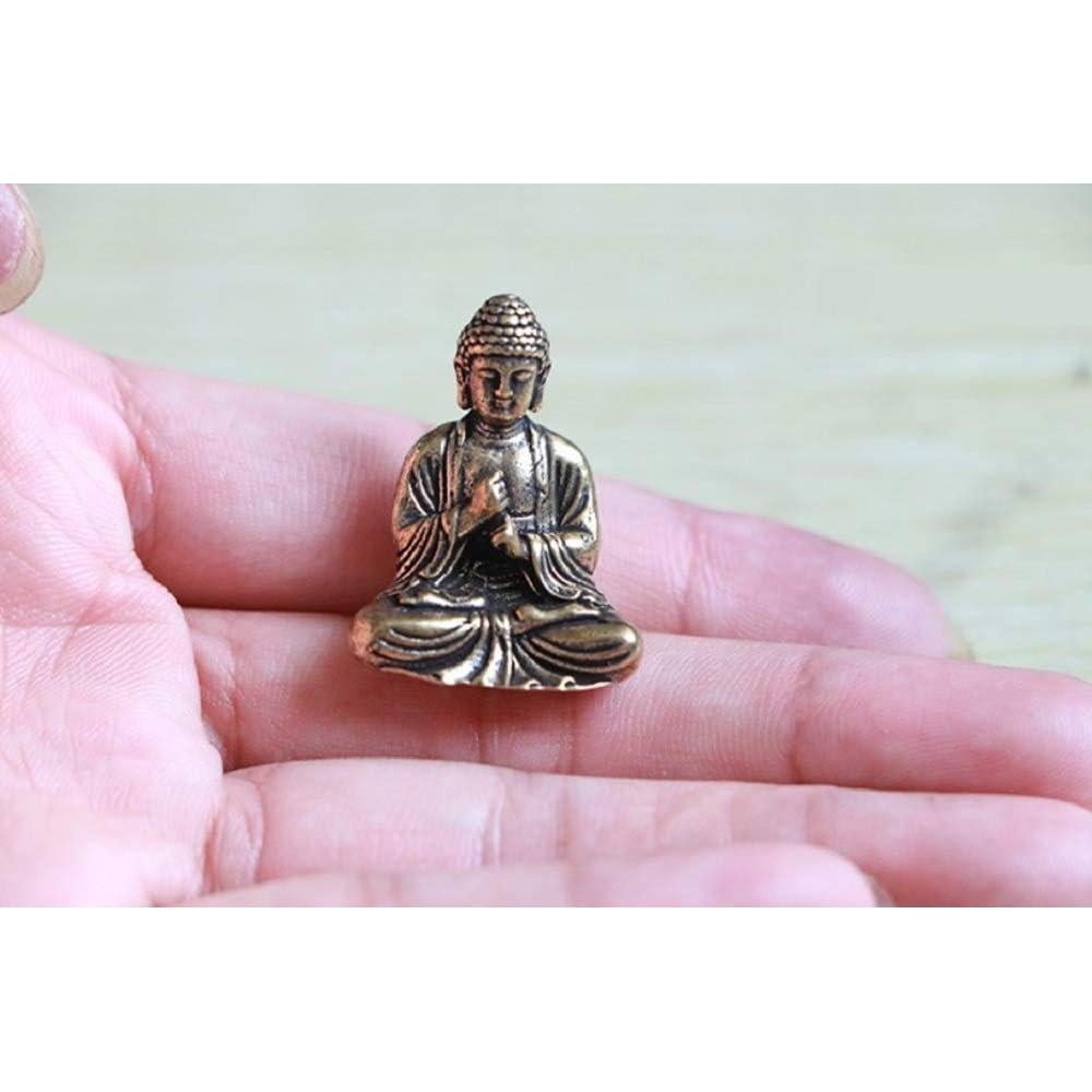 Estatua Mini Buda DMtse de Latón 5.08x6.1x7.11 cm Meditación