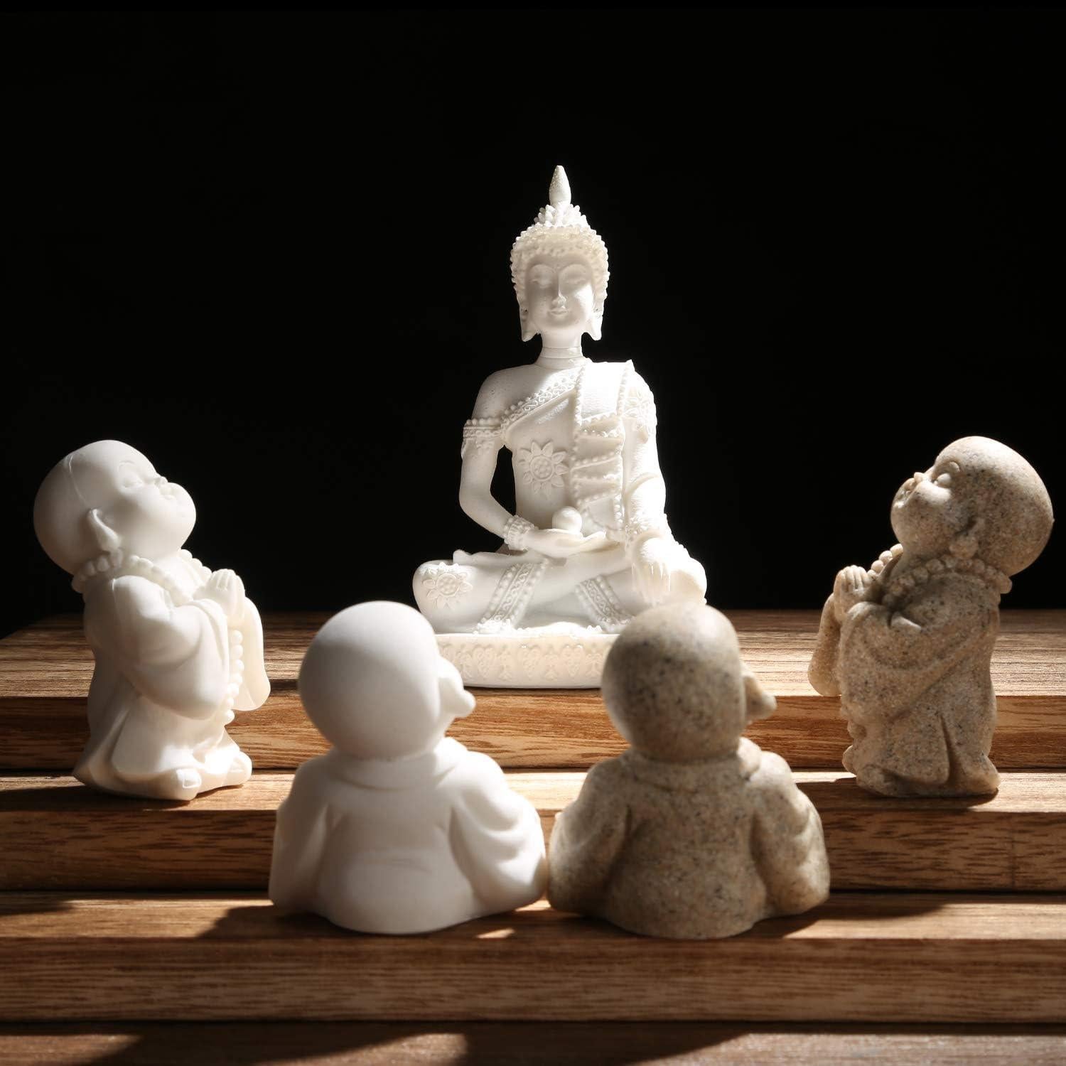 Estatua de Buda Pescado Sin Preocupaciones 11cm Arenisca