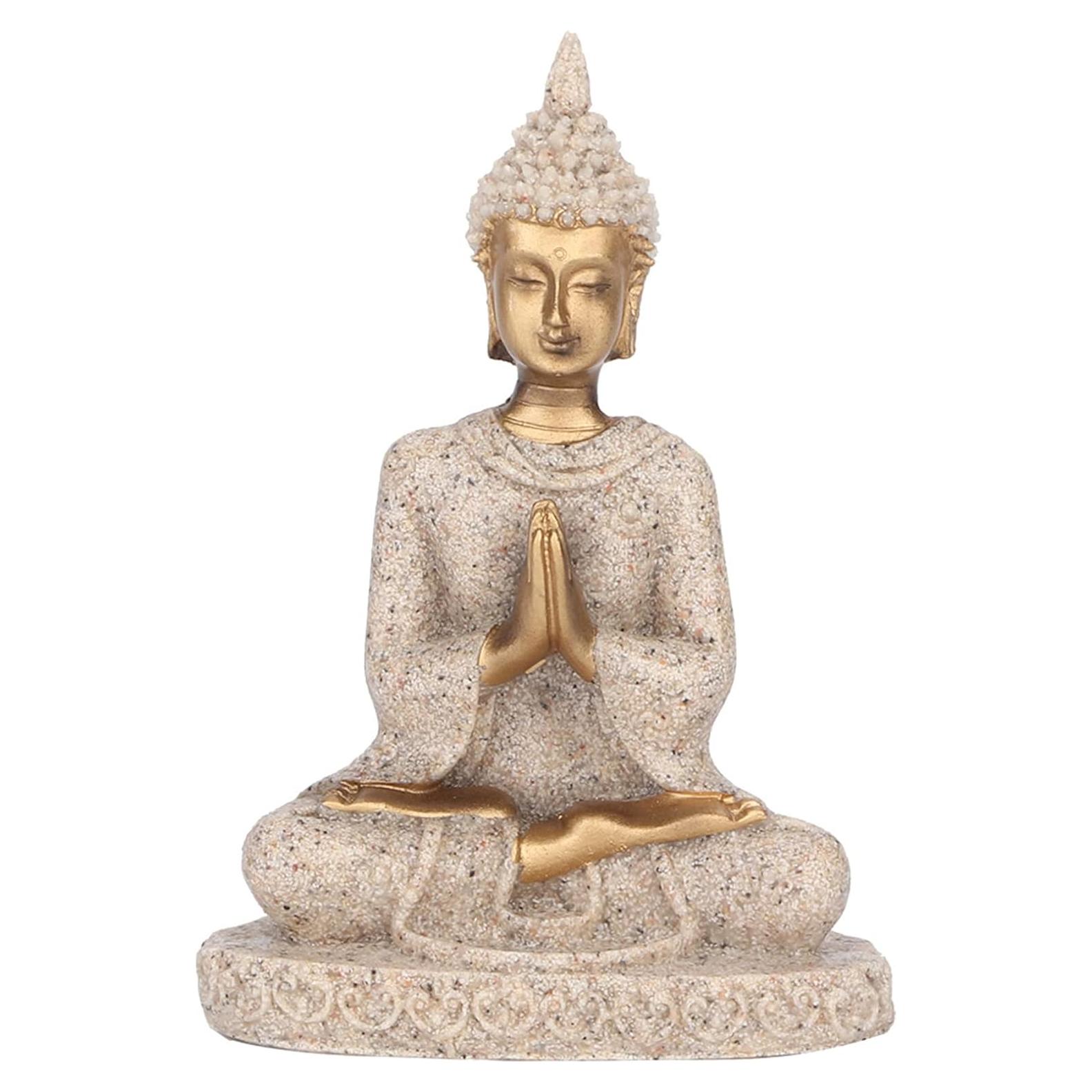 Estatua de Buda Pequeña de Arenisca 8cm para Jardín