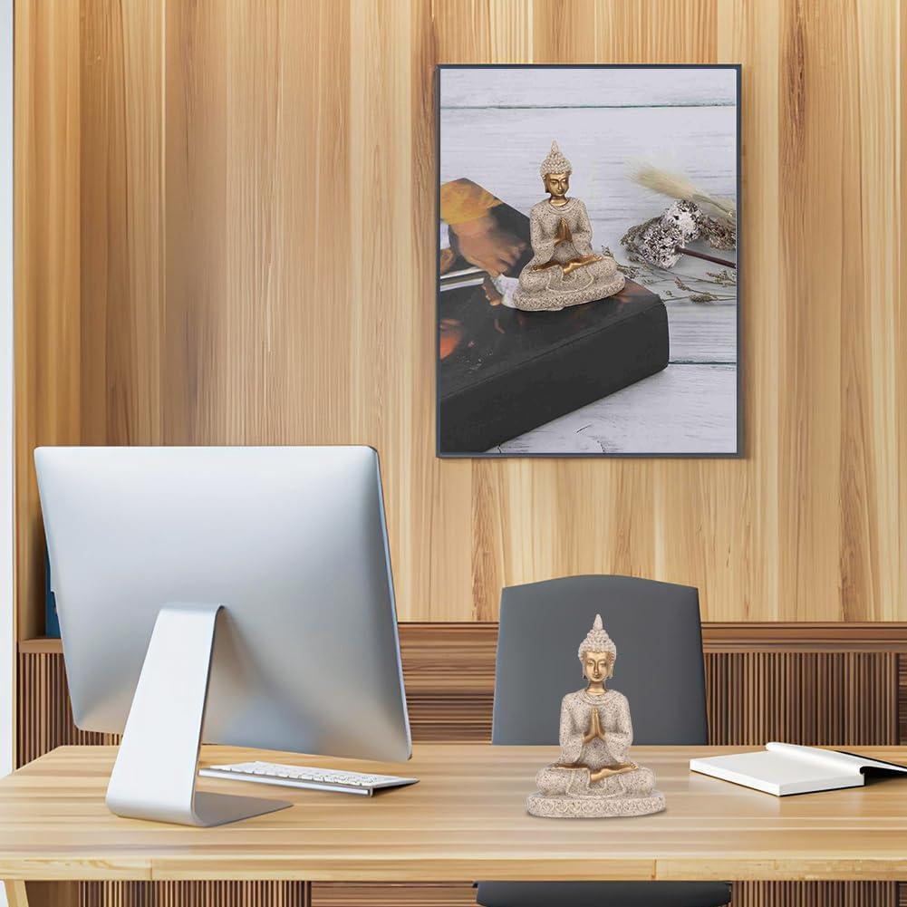 Estatua de Buda Pequeña de Arenisca 8cm para Jardín