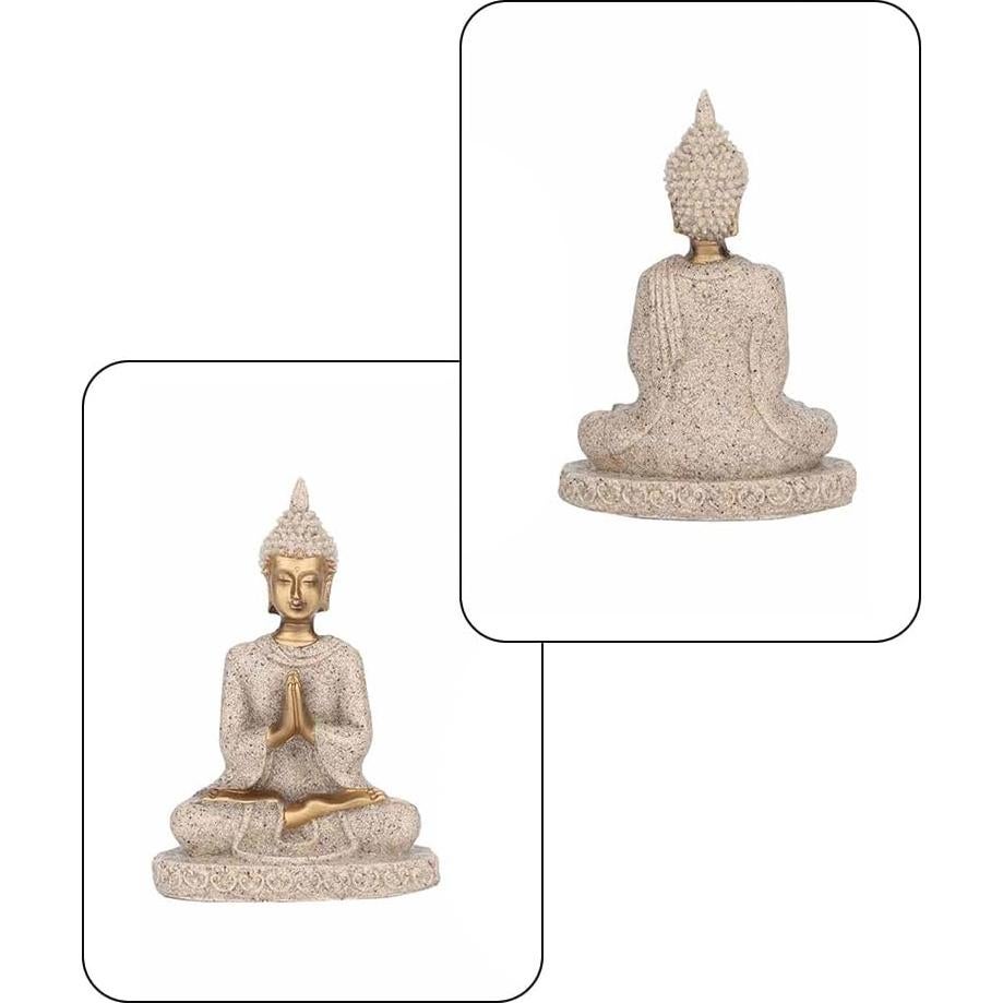 Estatua de Buda Pequeña de Arenisca 8cm para Jardín