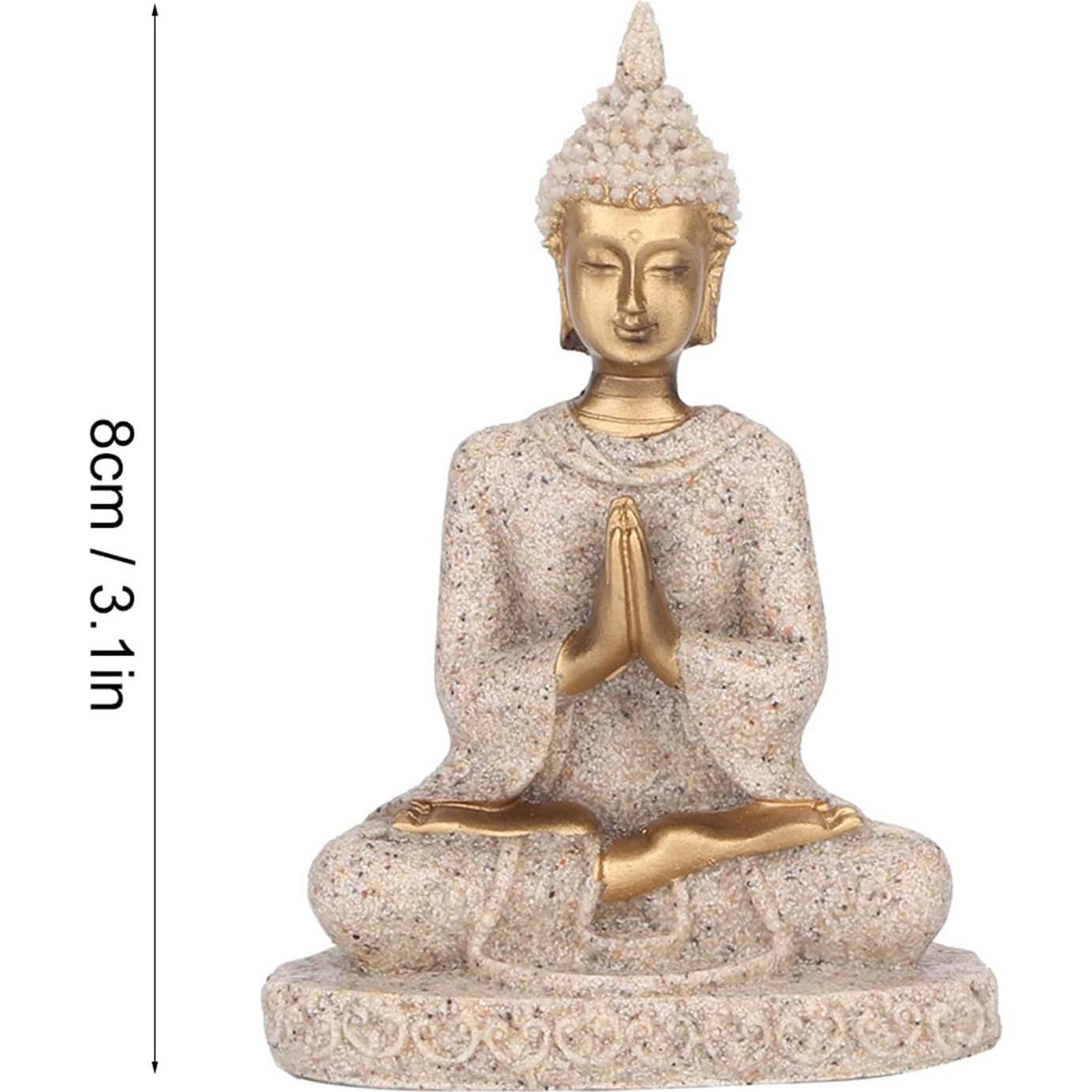 Estatua de Buda Pequeña de Arenisca 8cm para Jardín