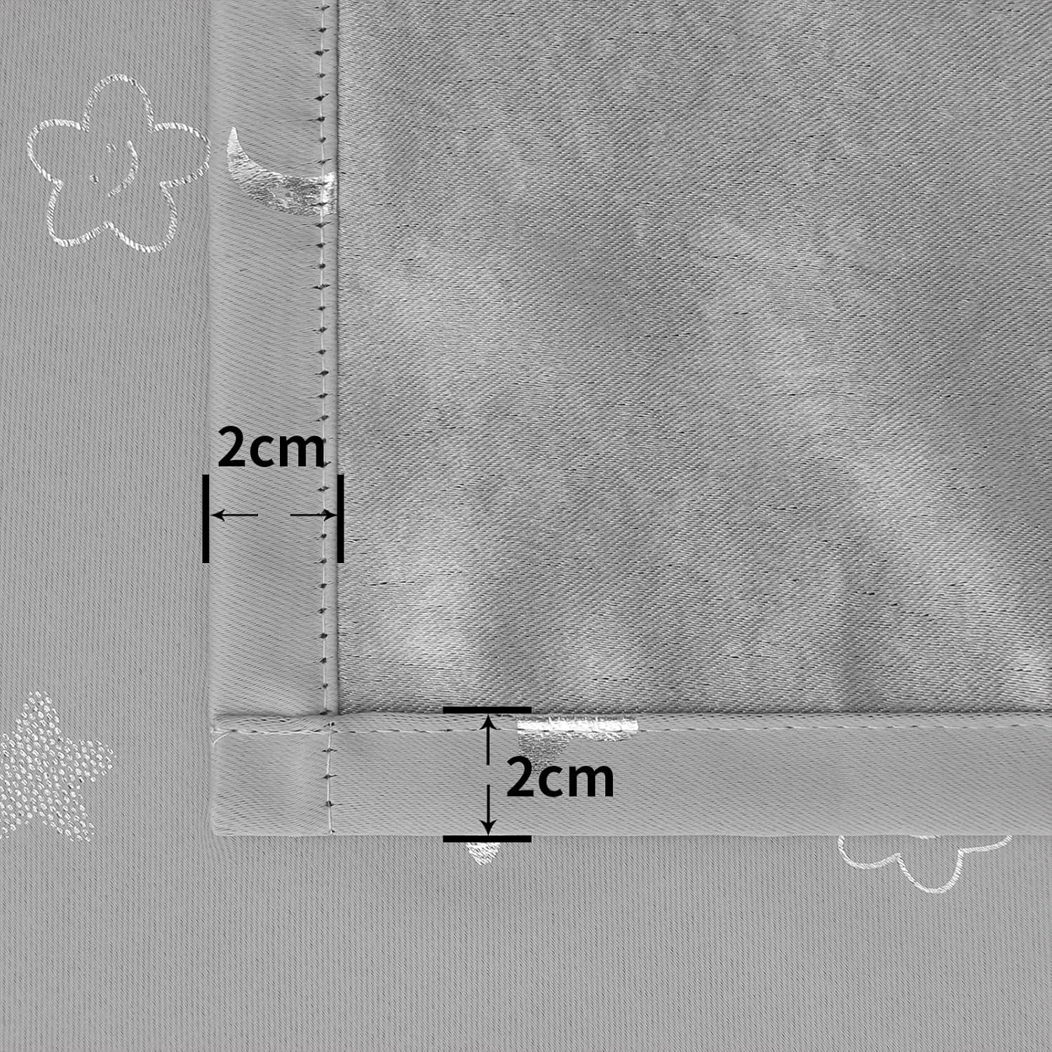 Cortinas Opacas BGment 2 Paneles 106x182 cm Estrellas Luna