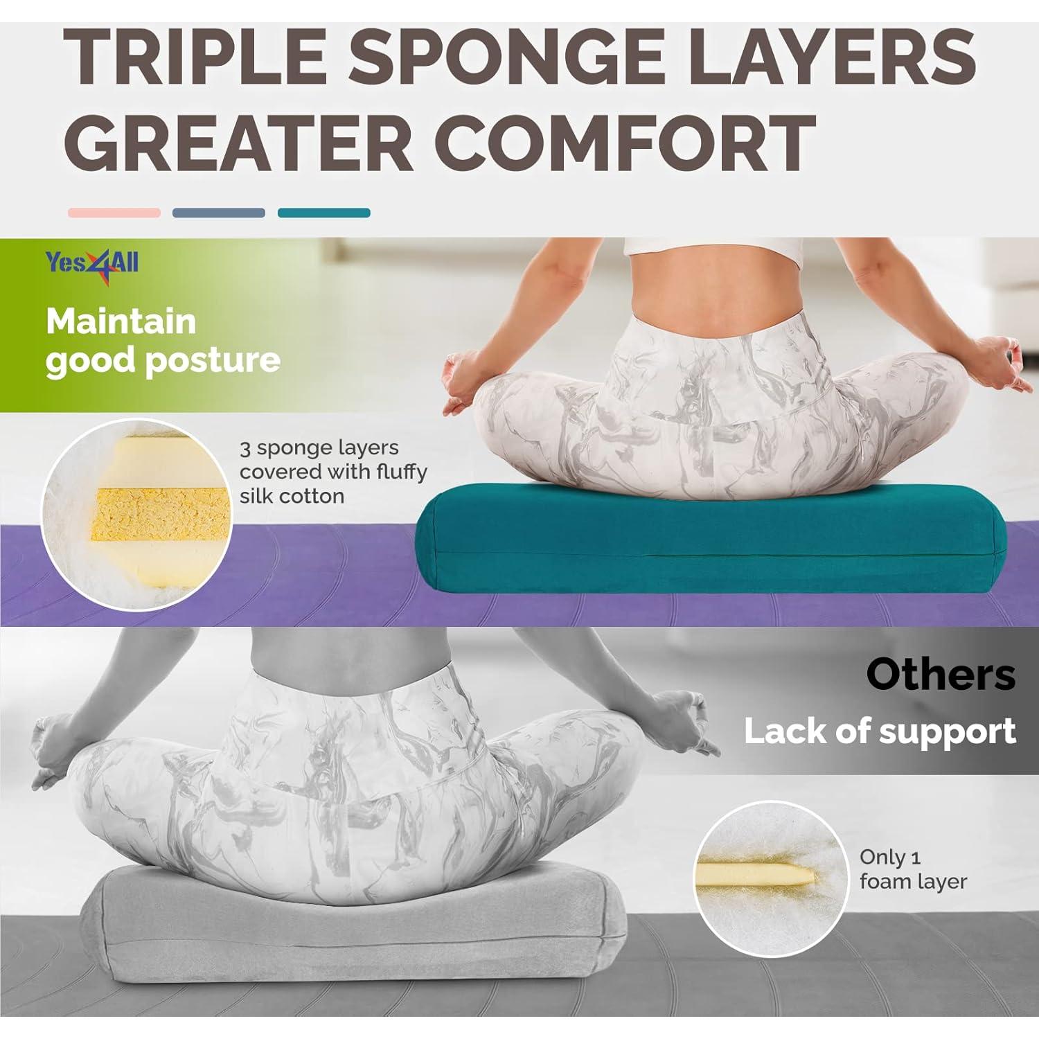 Cojín de Yoga Yes4All DWYZ Esmeralda Triple Capa 68.58x25.4cm