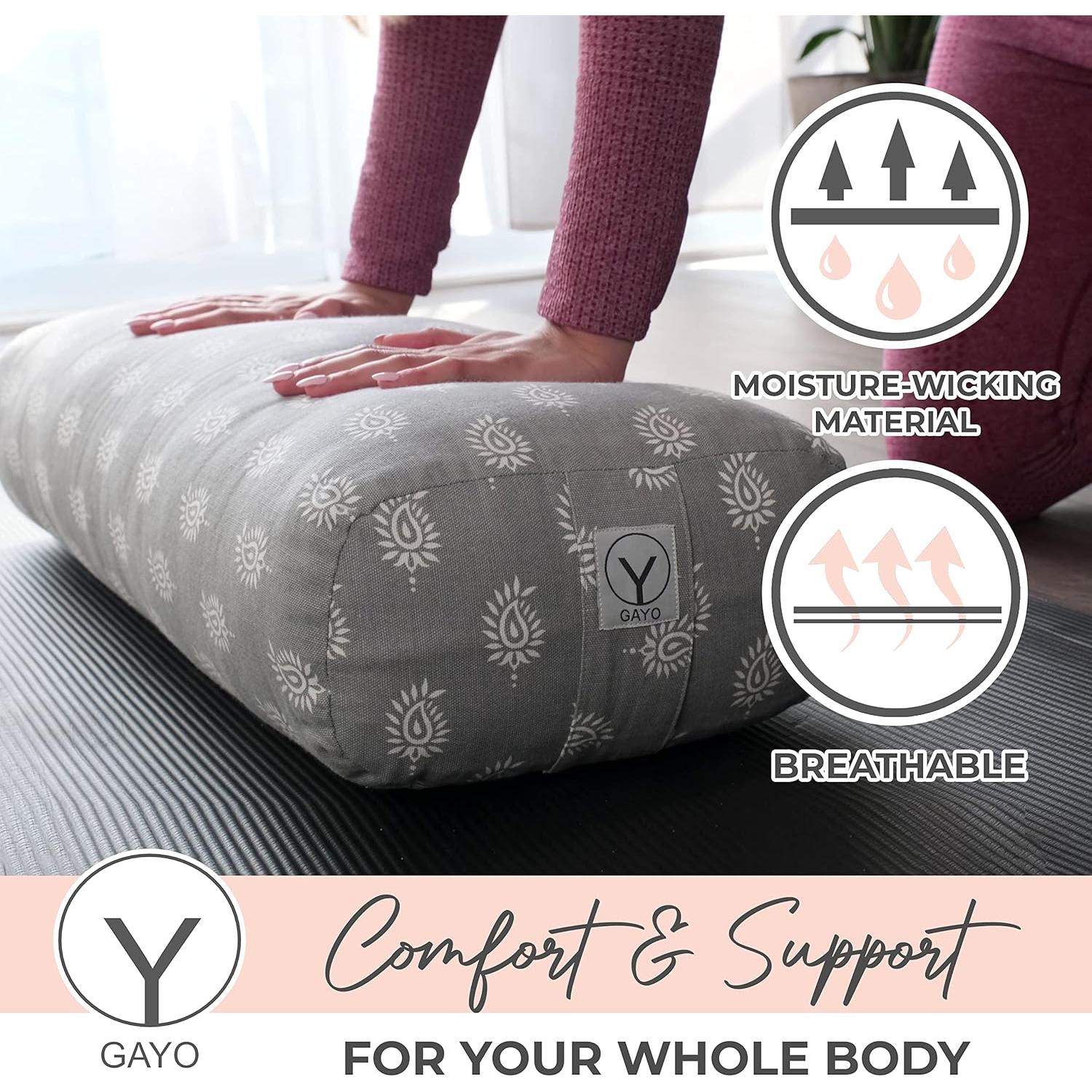 Cojín Bolster de Yoga Gayo - 100% Algodón, Funda Lavable