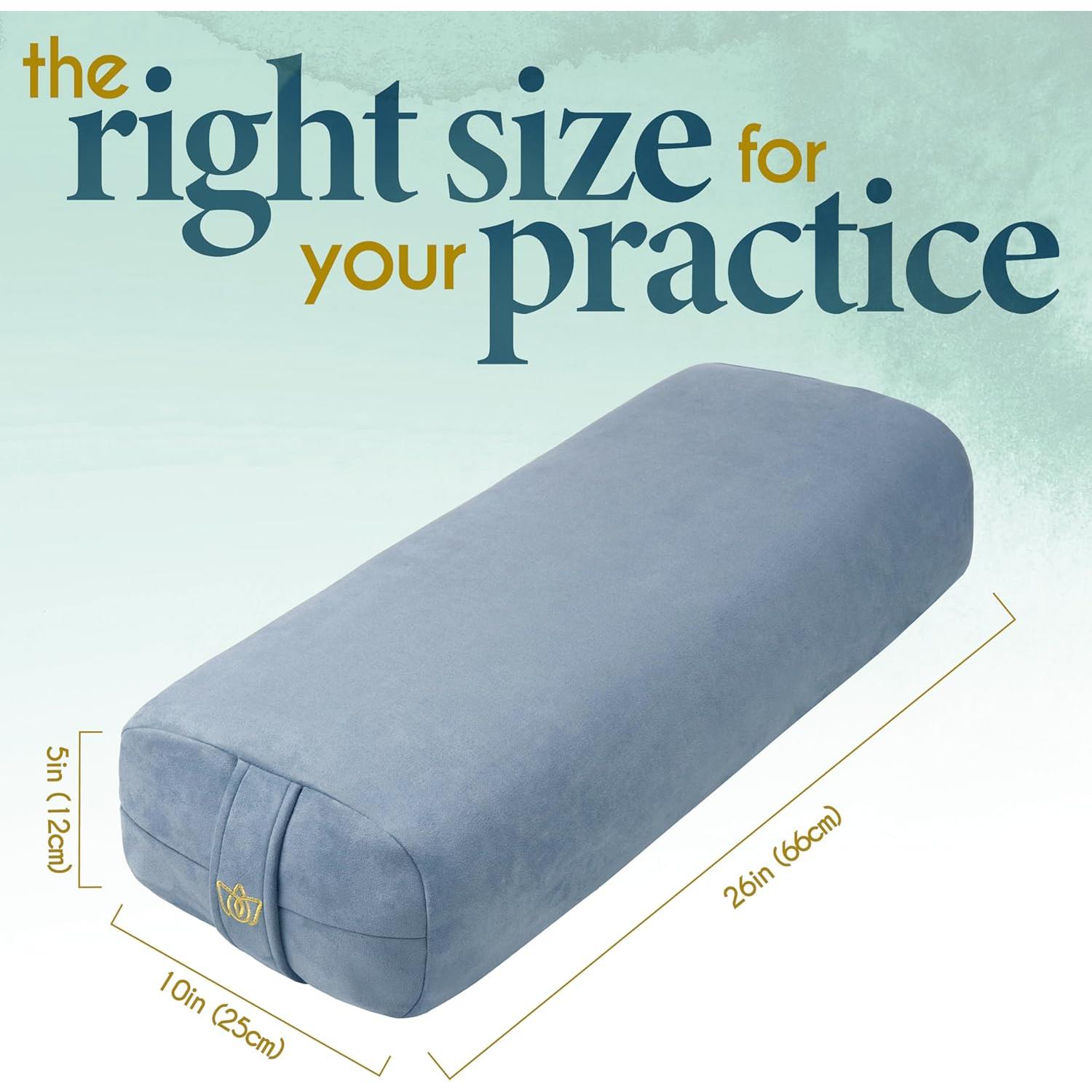 Almohada Bolster de Yoga Florensi - Terciopelo Azul 66x27.9 cm