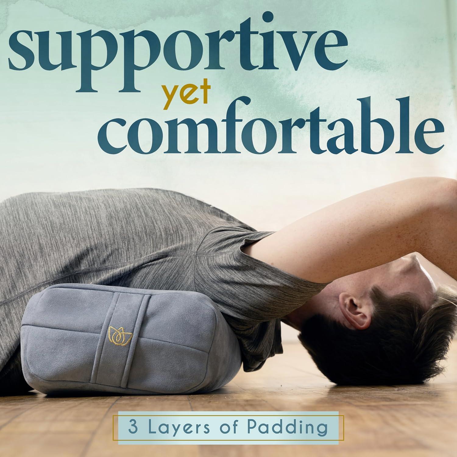 Almohada Bolster de Yoga Florensi - Terciopelo Azul 66x27.9 cm