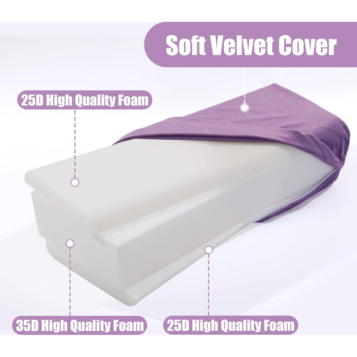 Almohada de Yoga Bolster MABOZOO 65x25cm Lavable Púrpura