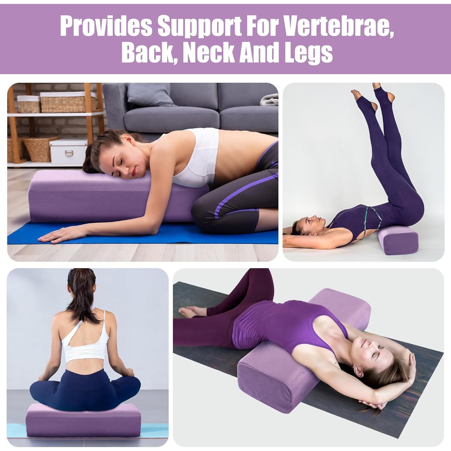 Almohada de Yoga Bolster MABOZOO 65x25cm Lavable Púrpura