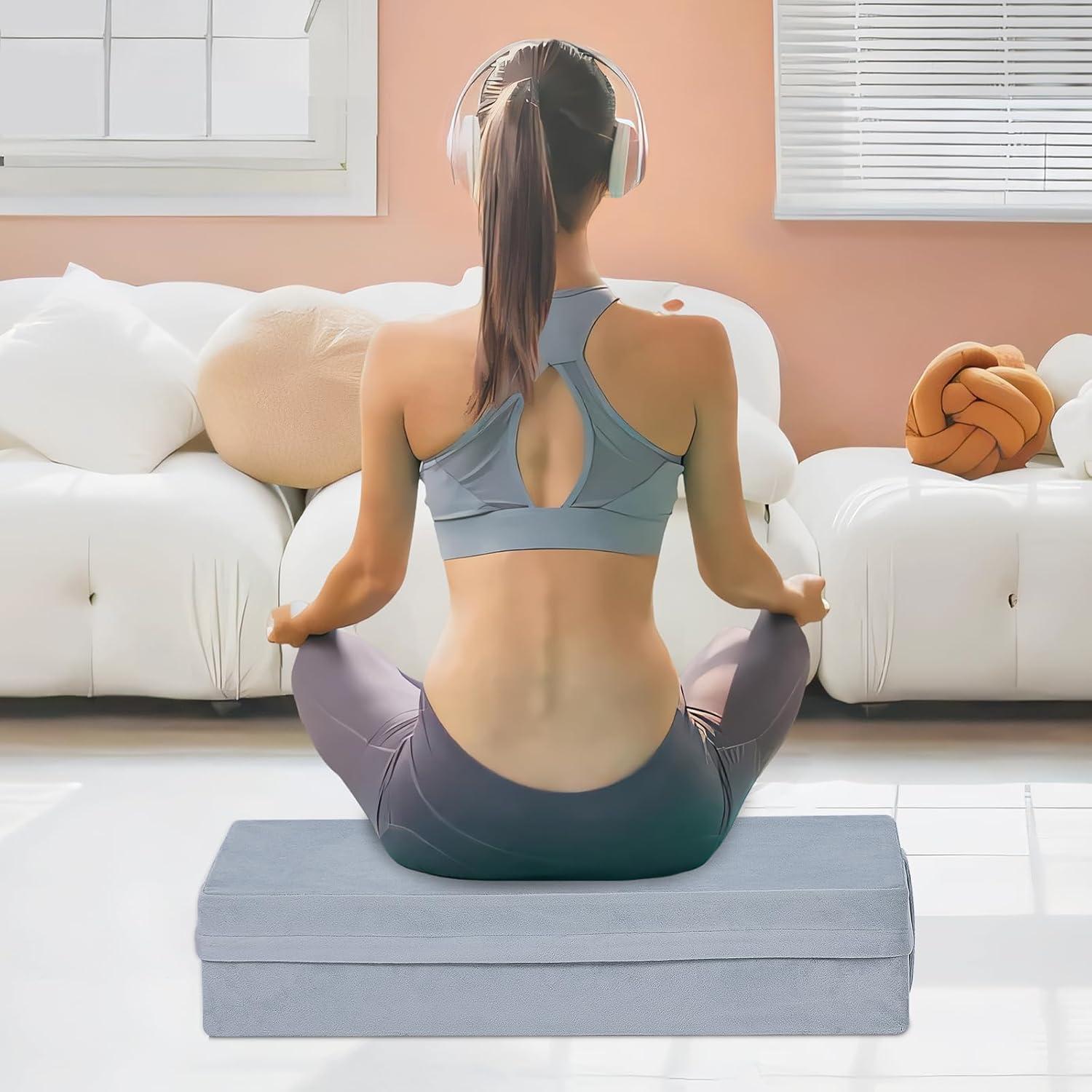 Almohada Bolster de Yoga GOFORIT 67.3x24.1x15.2cm Gris