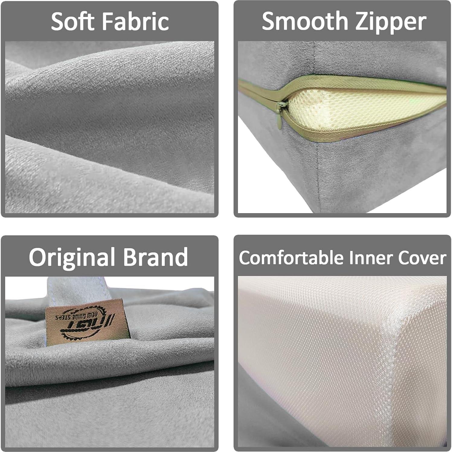 Almohada Bolster de Yoga NGT 65x25cm Espuma Lavable Gris