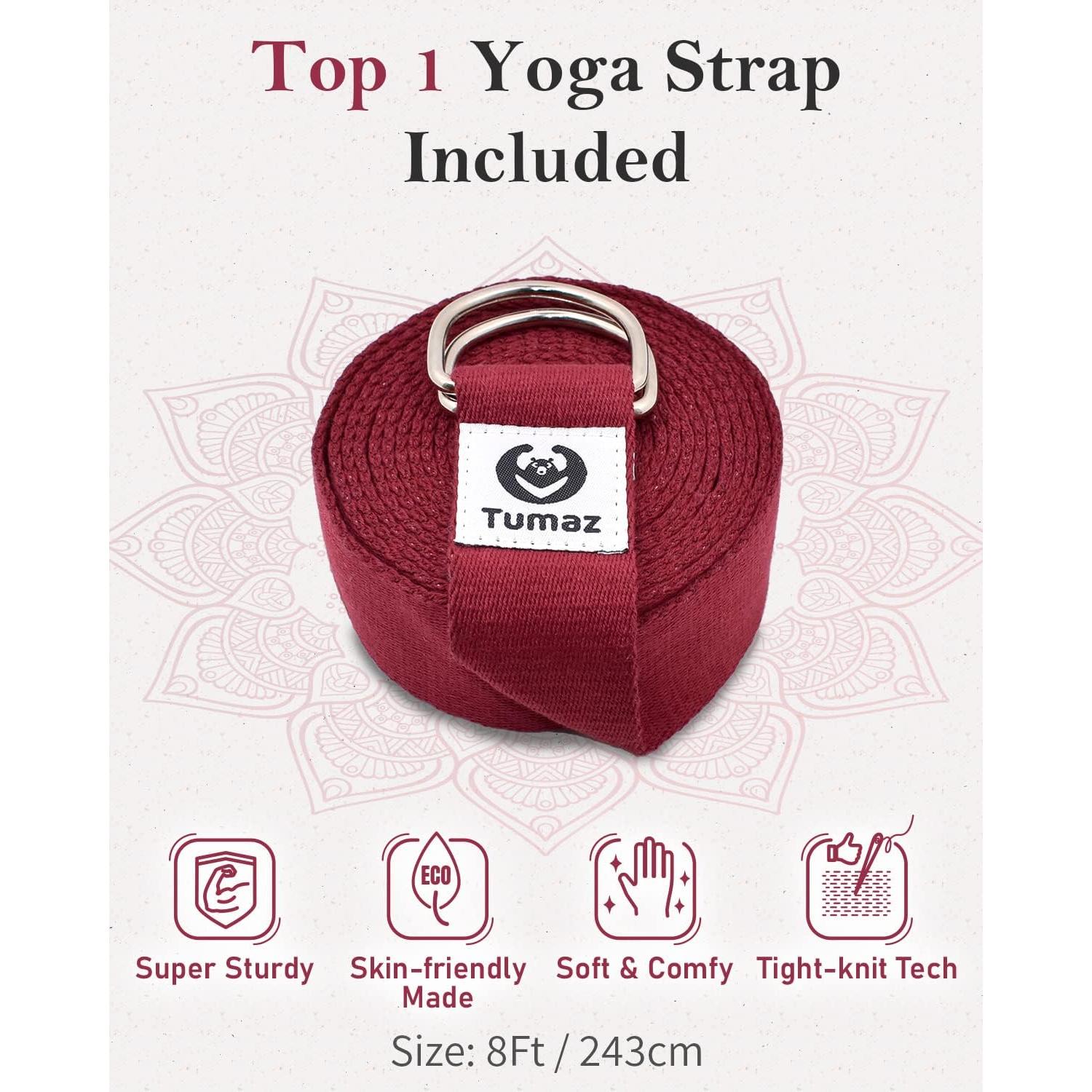 Conjunto de Cojines de Yoga Tumaz - Almohada Meditación Burdeos