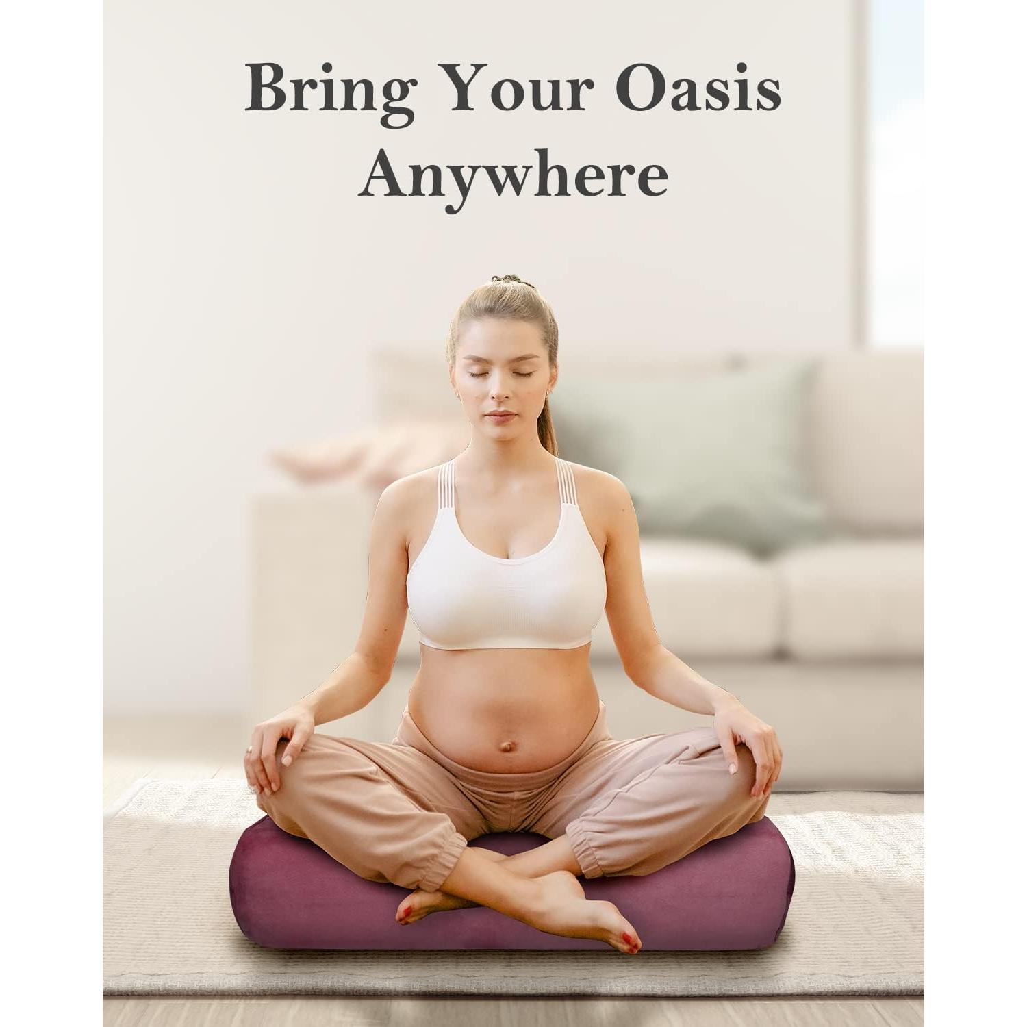 Conjunto de Cojines de Yoga Tumaz - Almohada Meditación Burdeos