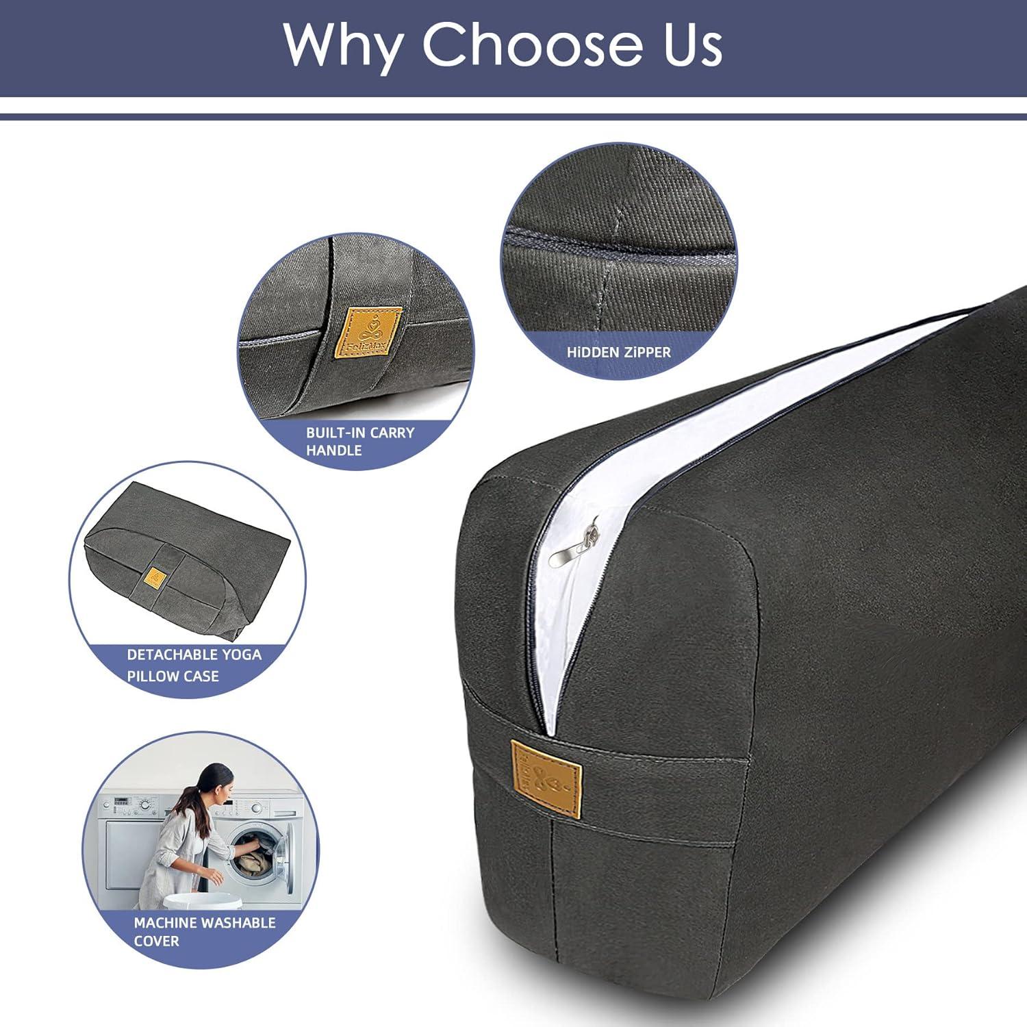 Cojín de Yoga Rectangular FelizMax 66x27 cm Algodón Ergonomico