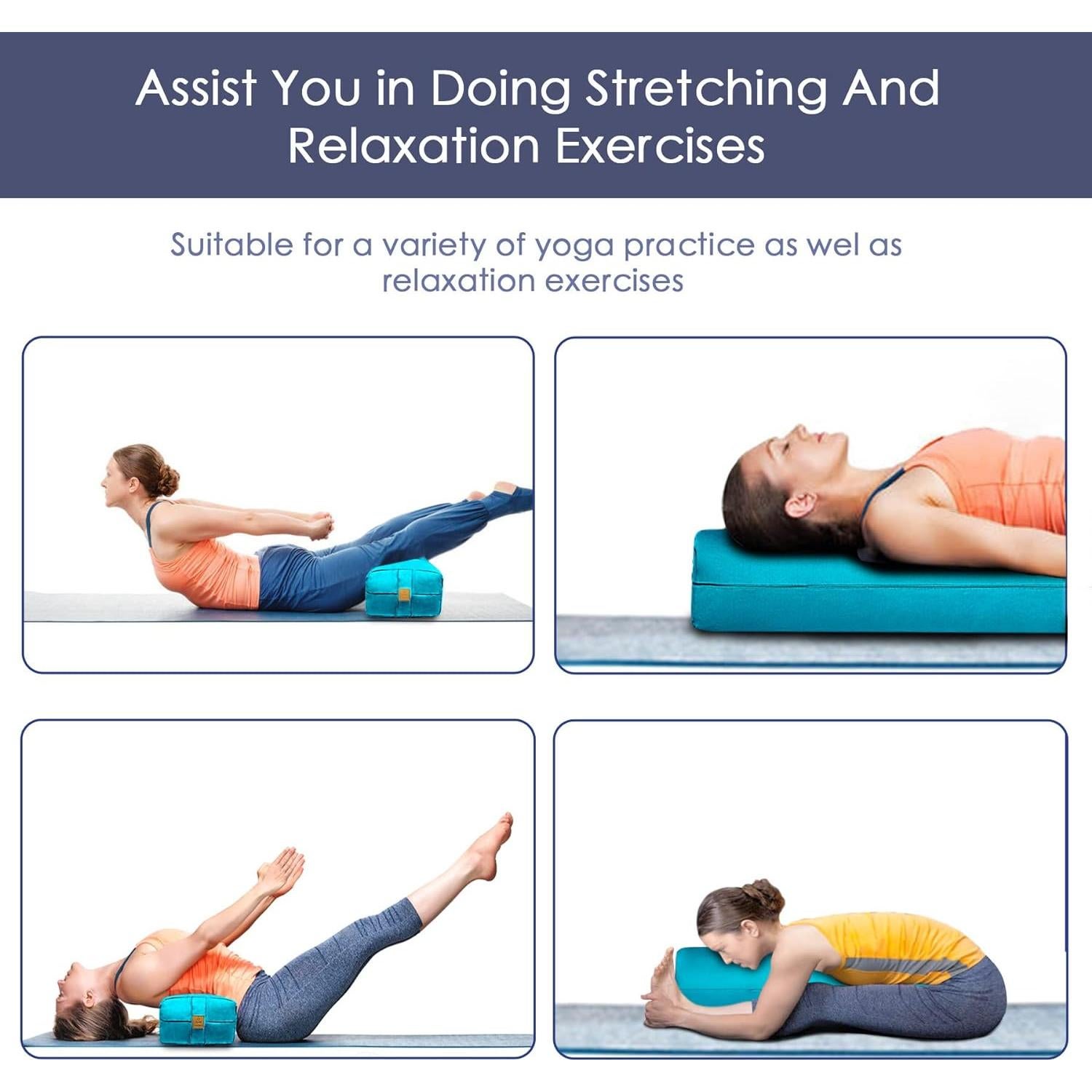 Cojín de Yoga Rectangular FelizMax 66x27 cm Algodón Ergonomico