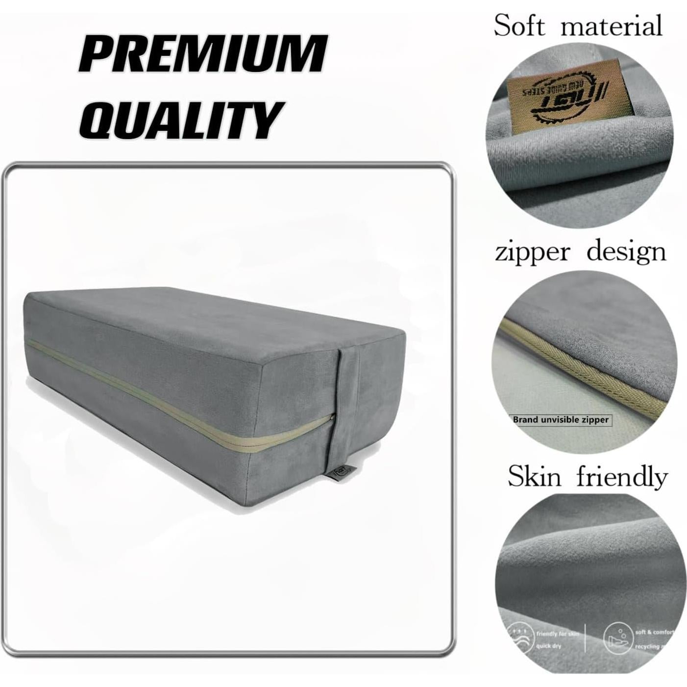 Almohada Bolster de Yoga NGT 50.8x30.5x15.2 cm Soporte Gris