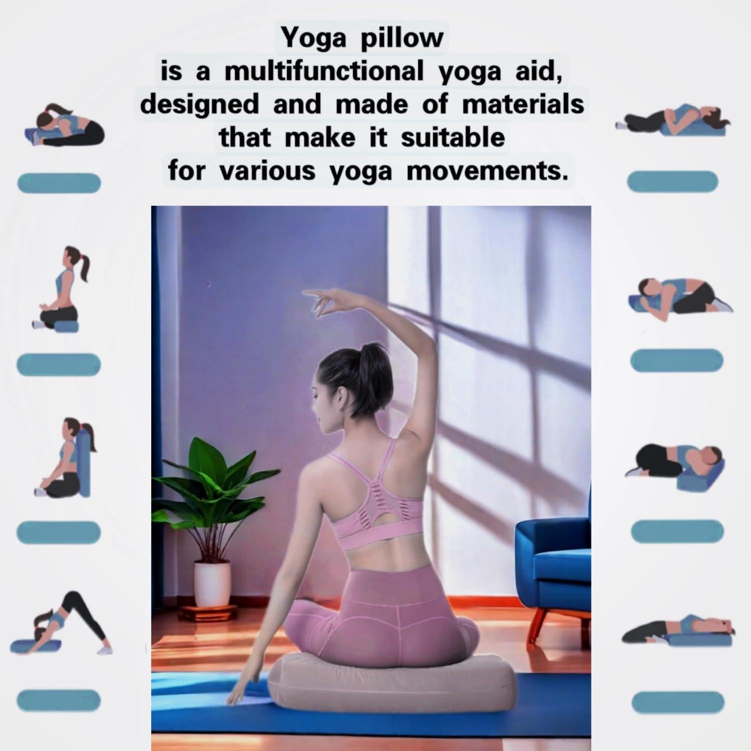 Almohada Bolster de Yoga NGT 50.8x30.5x15.2 cm Soporte Gris