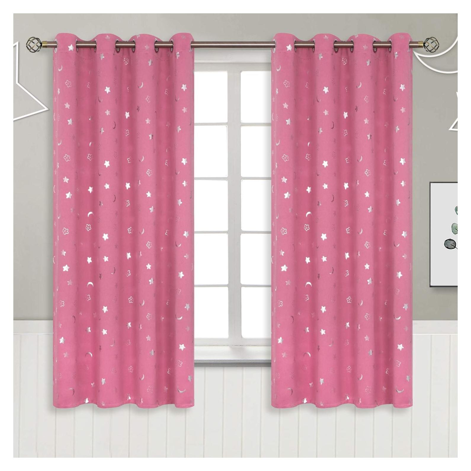 Cortinas Opacas BGment Rosa 52x160 cm 2 Paneles Aislantes