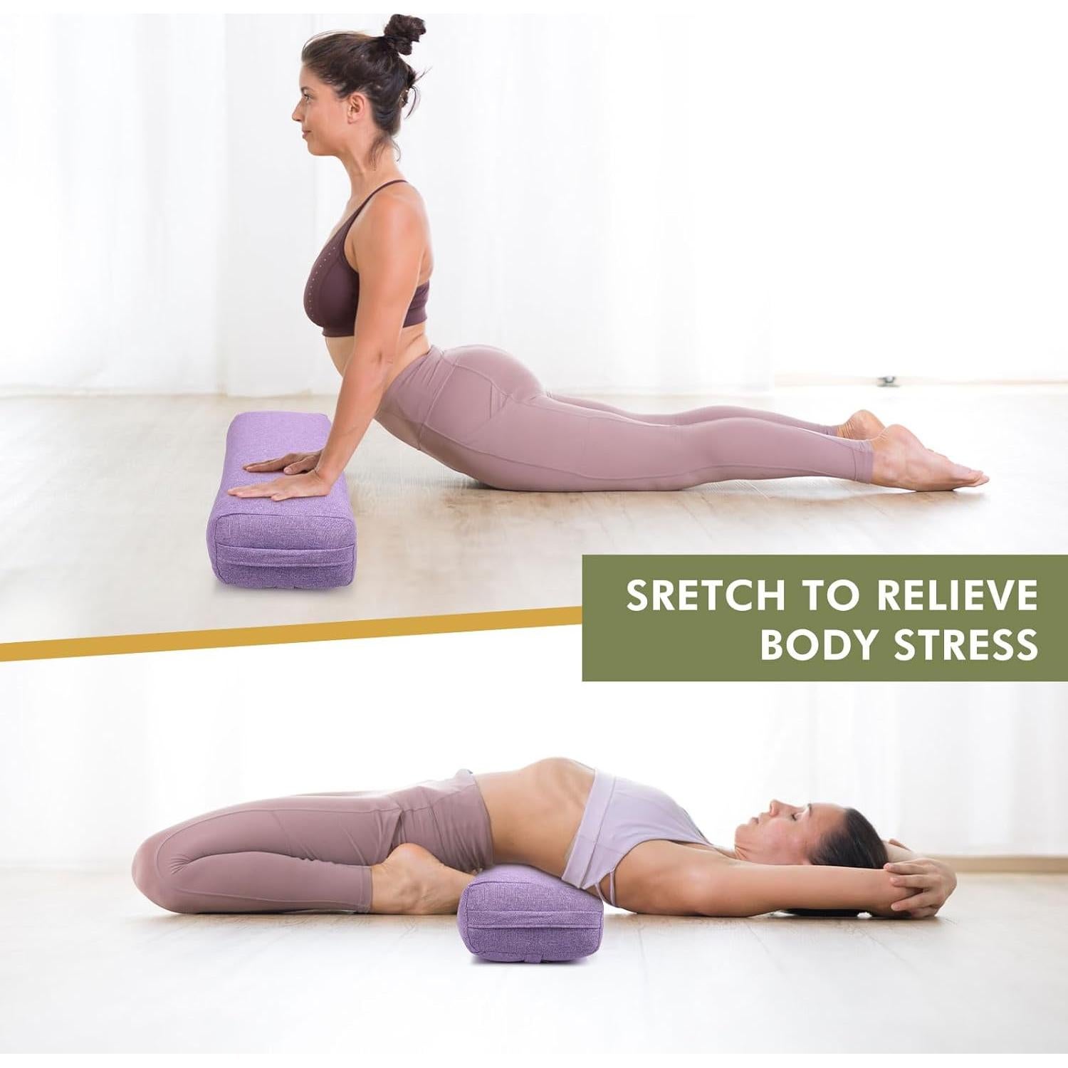 Suzile 3 Almohadas de Yoga Rectangulares 63.5x22.9x12.7cm